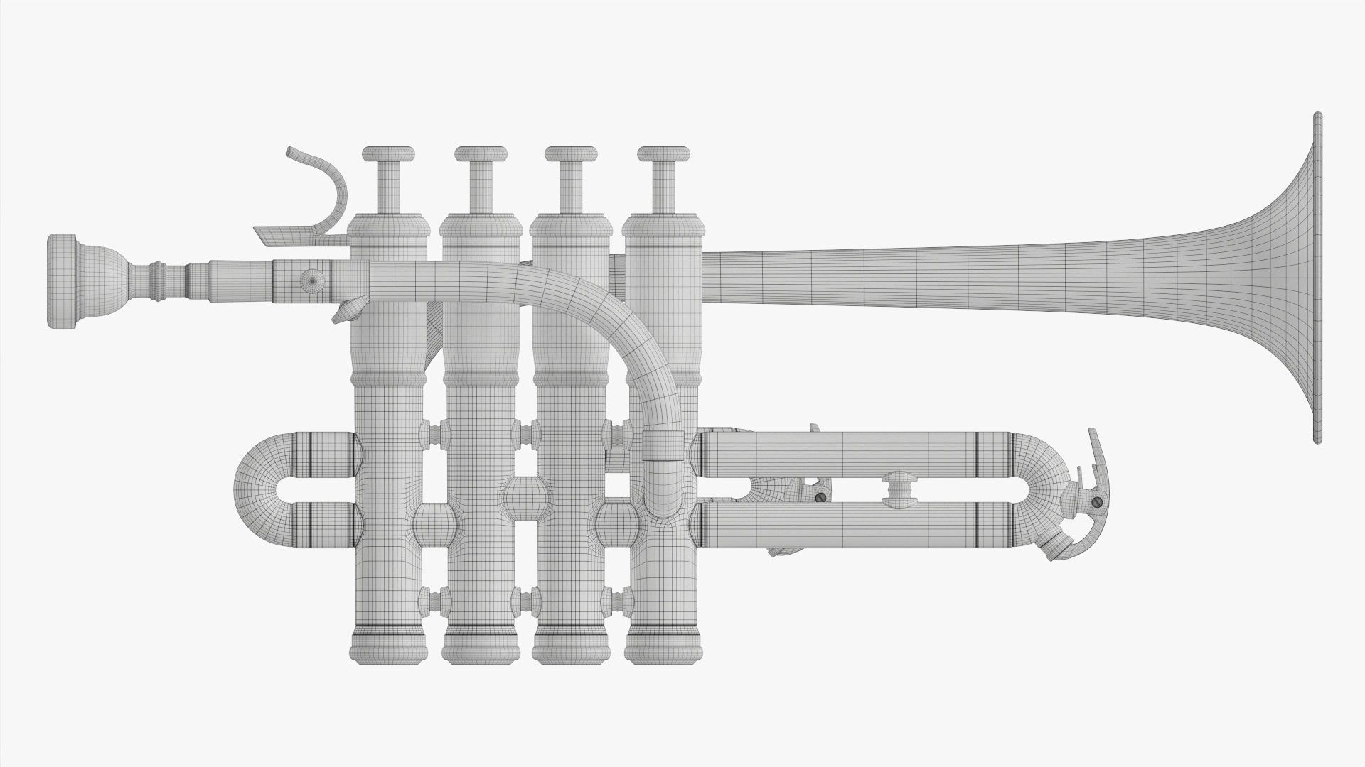 Trumpet piccolo 3D model_9