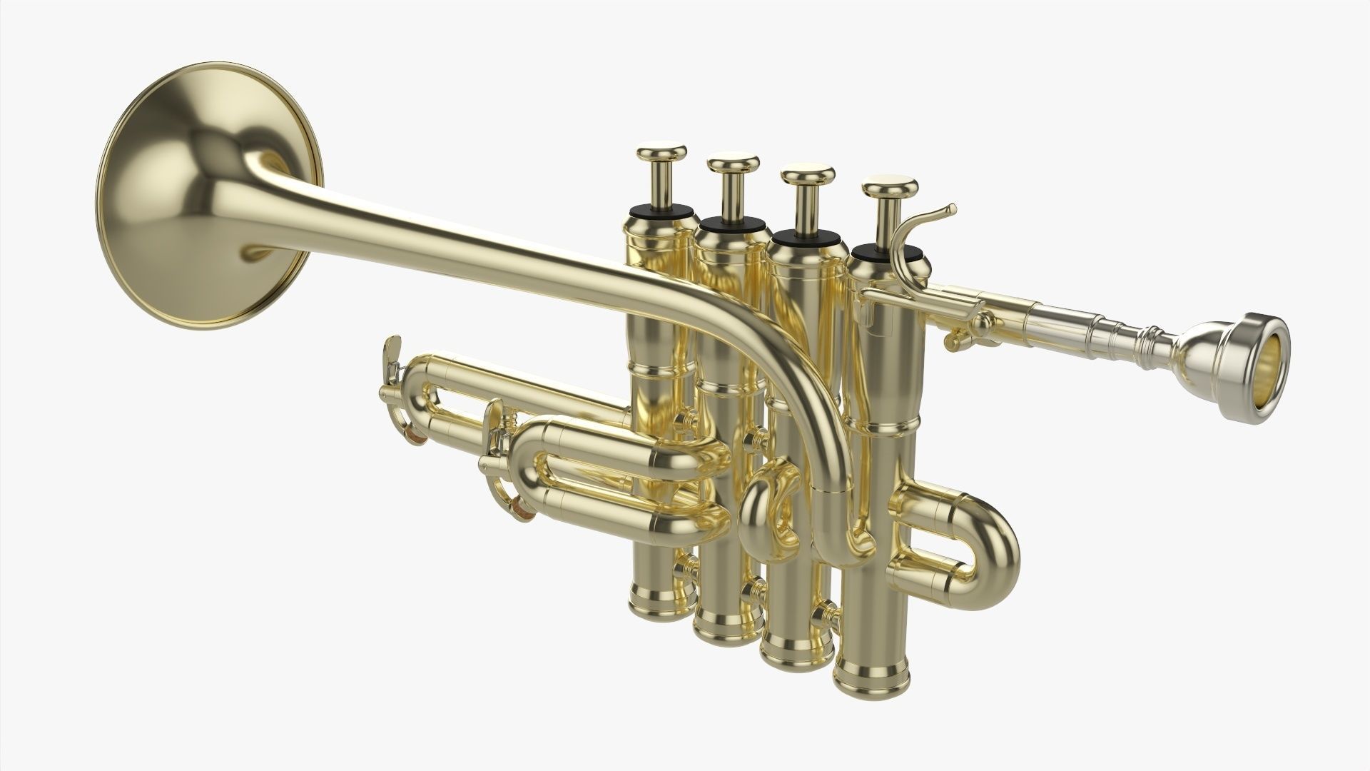 Trumpet piccolo 3D model_1