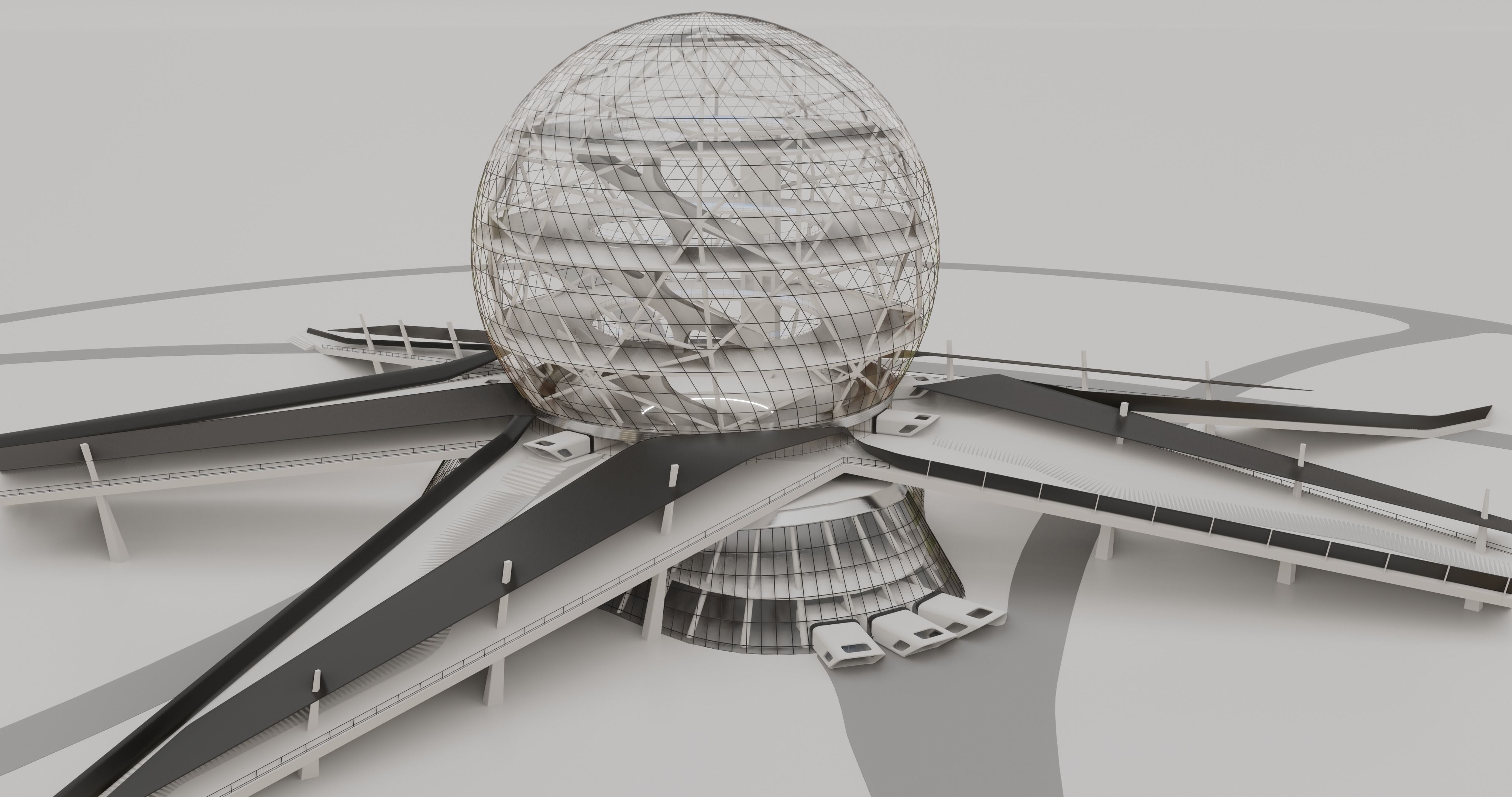 Futuristic Expo Center 3D model 3D model_4