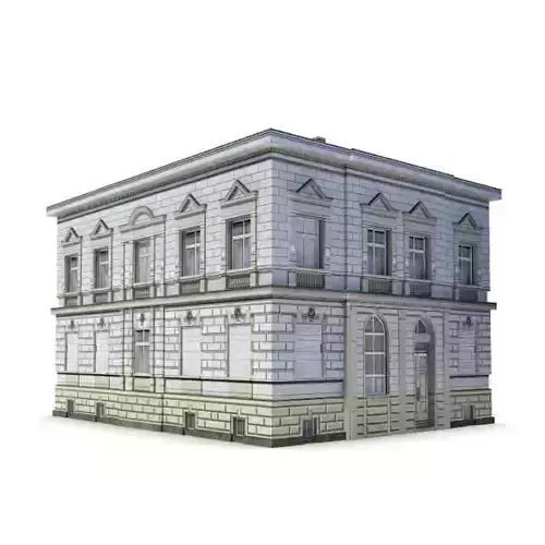 White Brick Two Story Townhouse 3D model