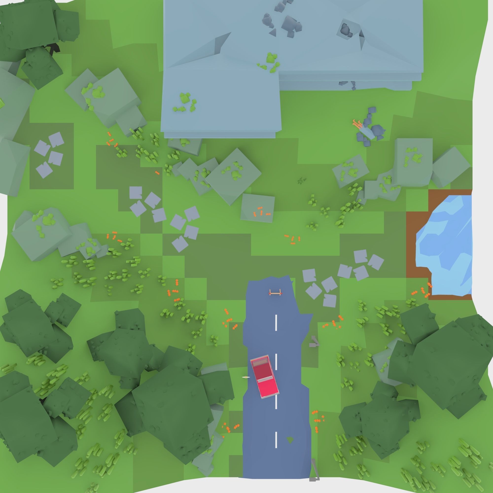 3D isometric wild garden desert city trees pack 3D model Low-poly 3D model_7