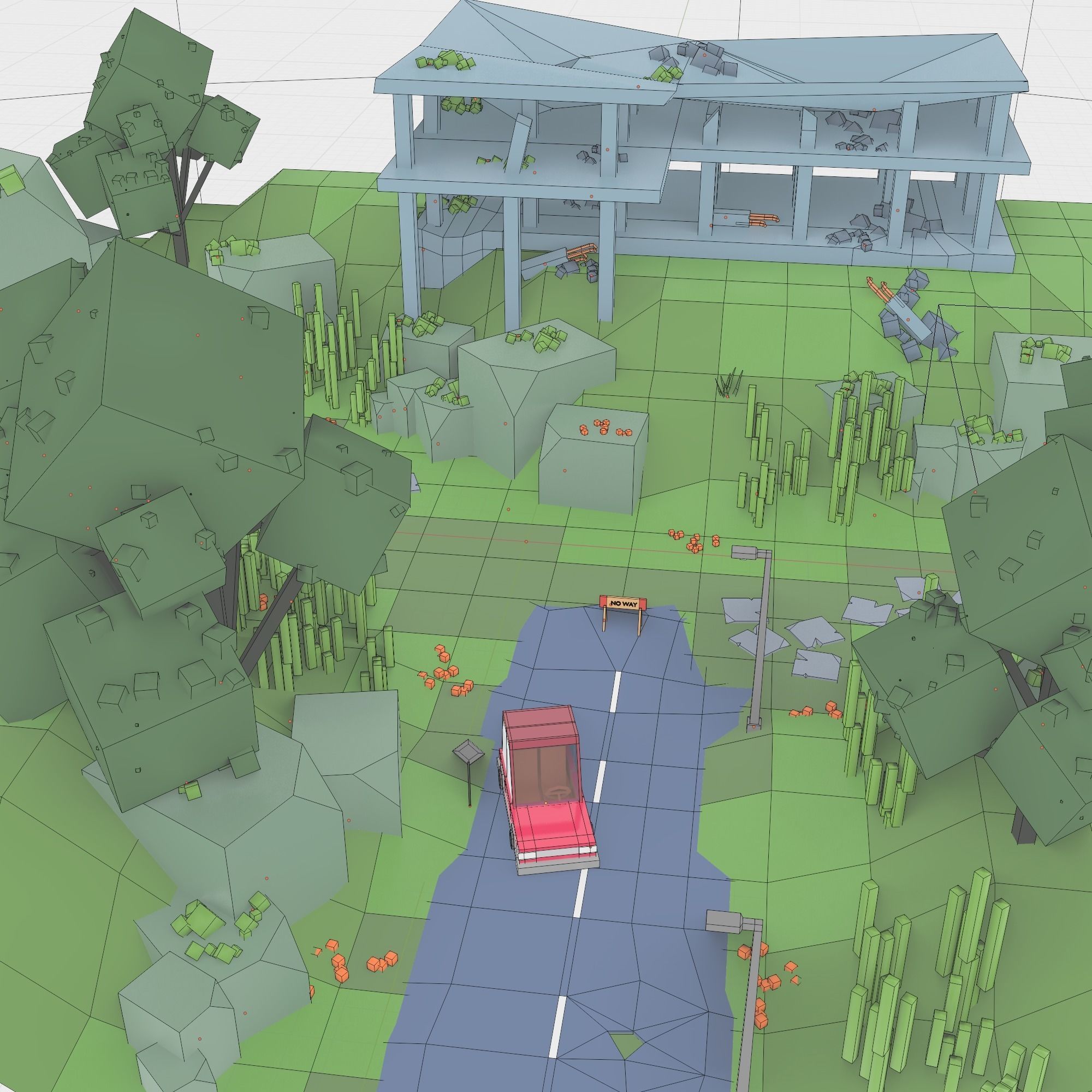 3D isometric wild garden desert city trees pack 3D model Low-poly 3D model_9