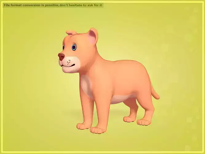 Cartoon Dog Low-poly 3D model