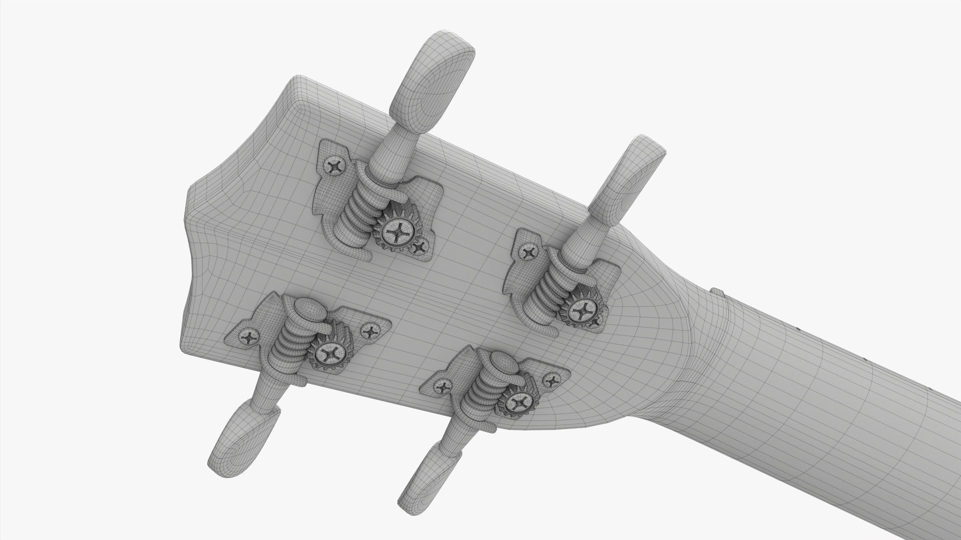 Ukulele guitar blue 3D model_11