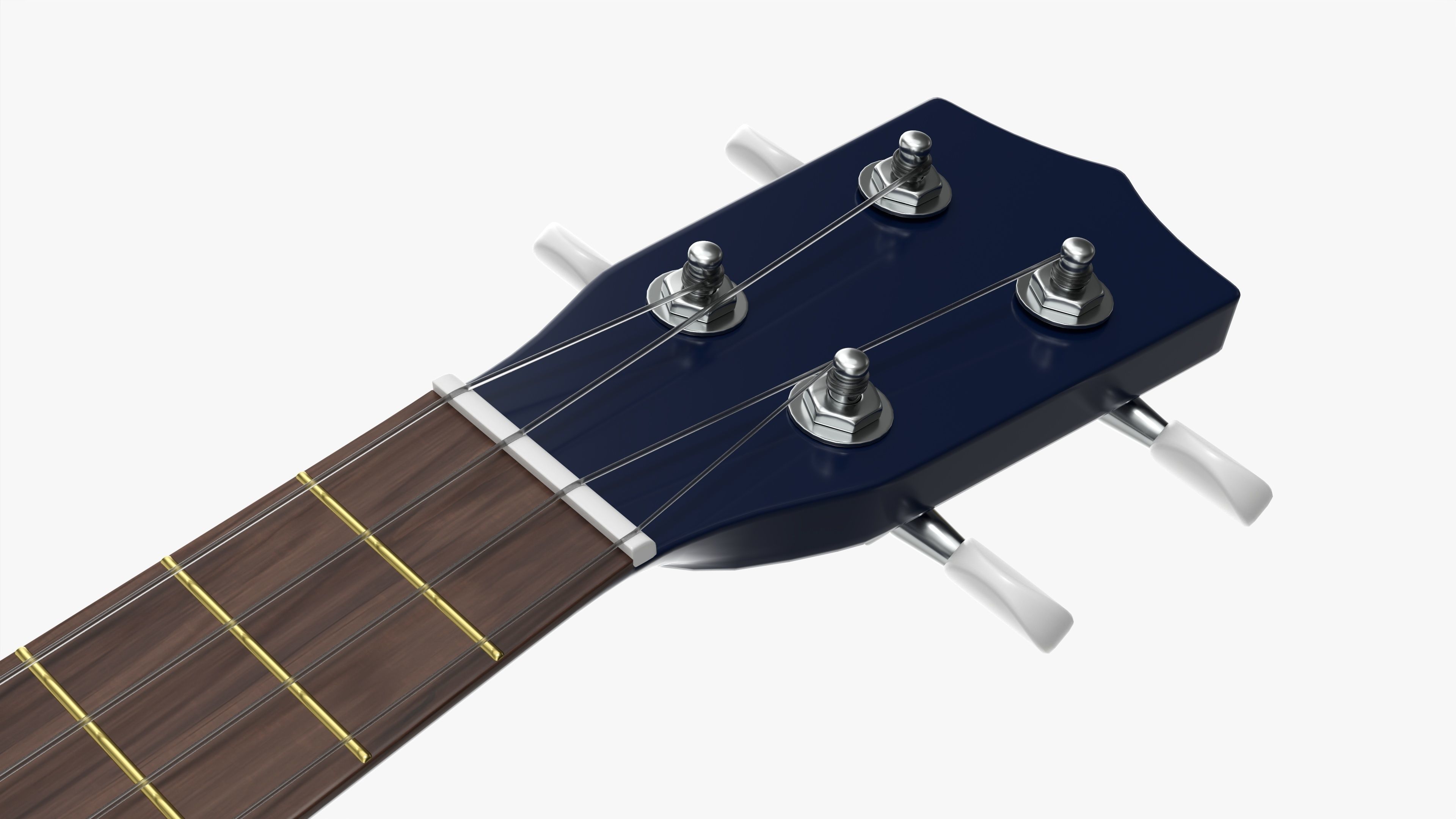 Ukulele guitar blue 3D model_5