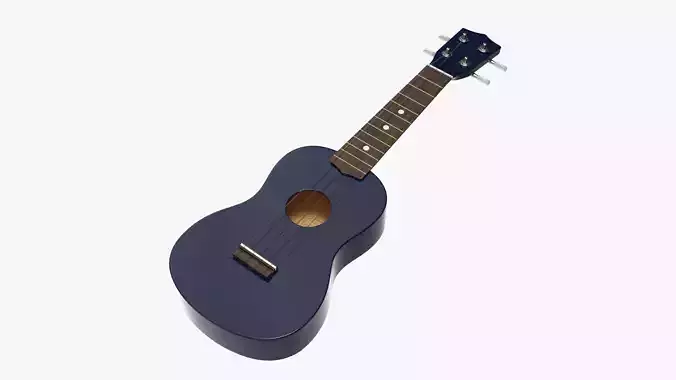 Ukulele guitar blue 3D model