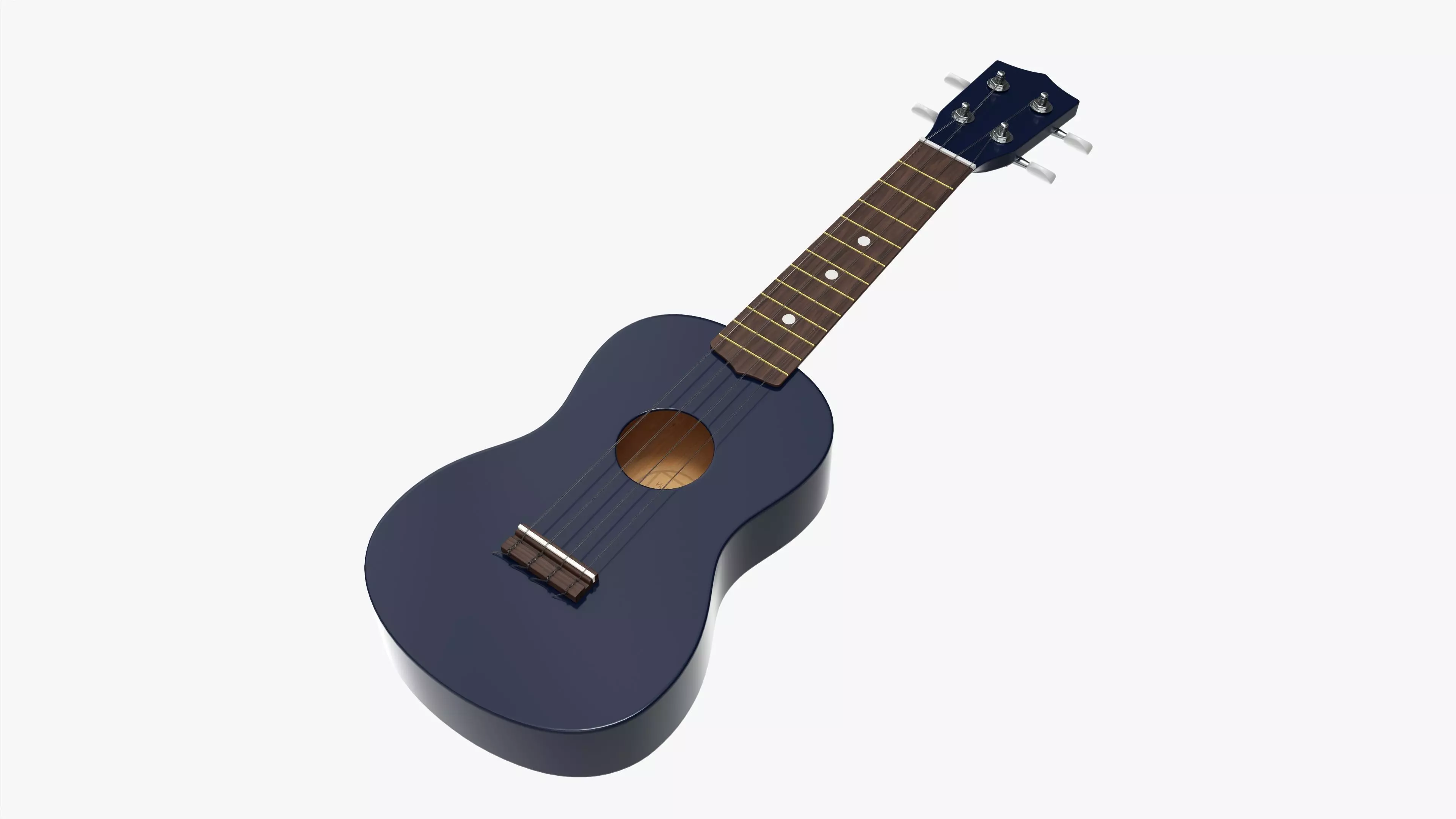 Ukulele guitar blue 3D model_0