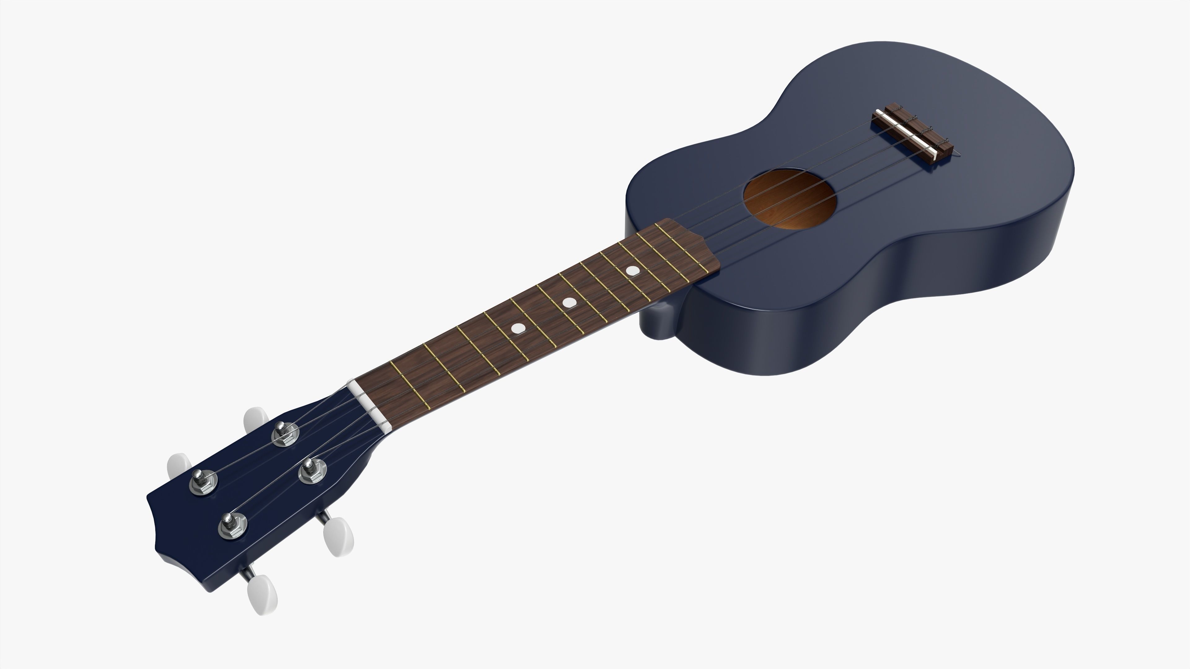 Ukulele guitar blue 3D model_1