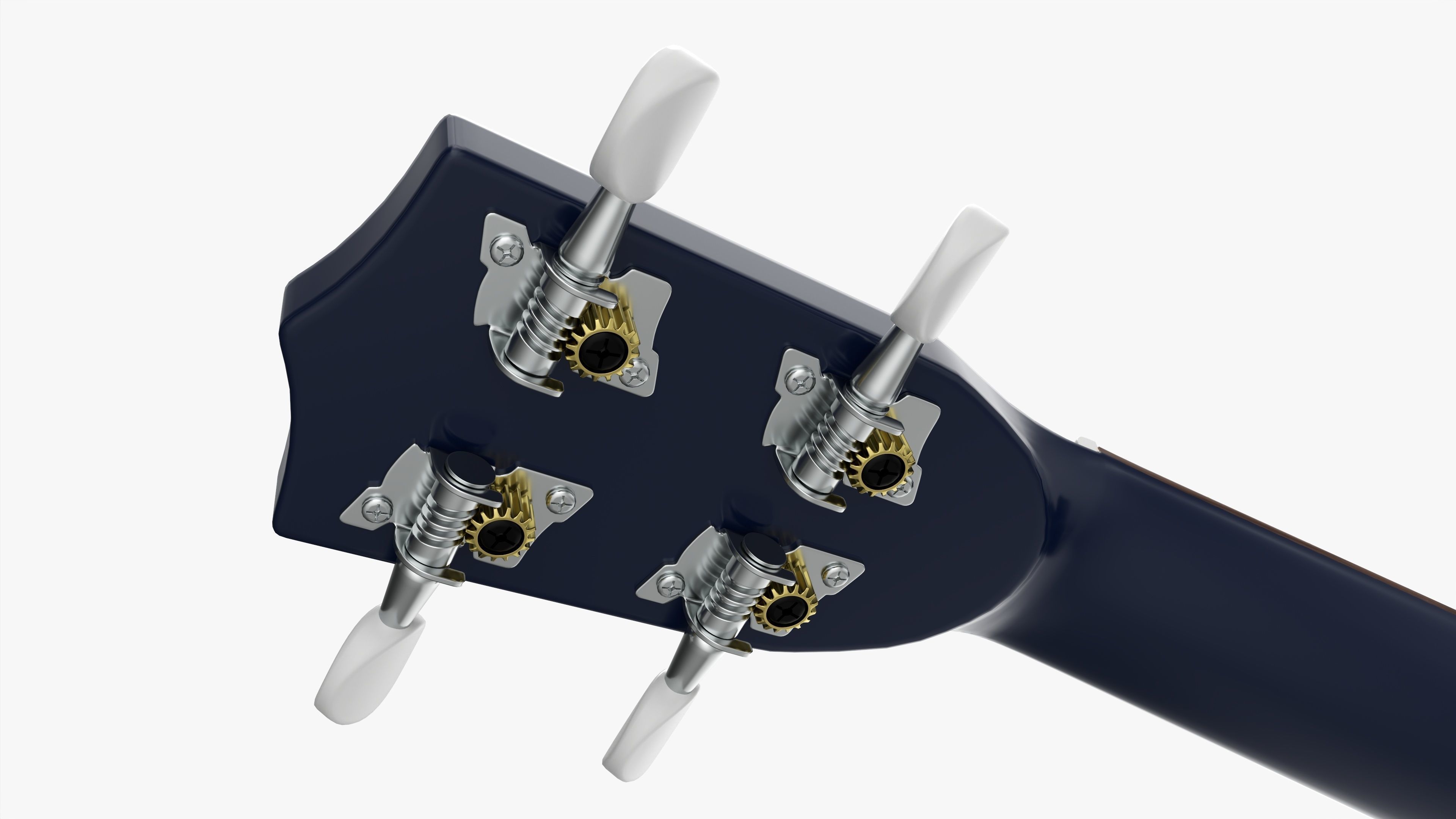 Ukulele guitar blue 3D model_6