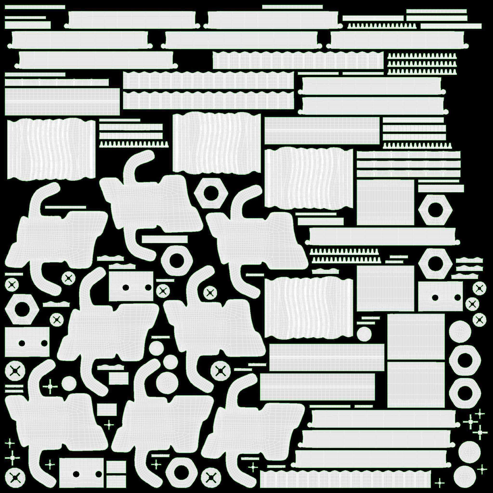 Ukulele guitar blue 3D model_14