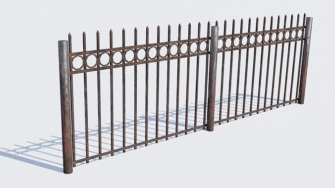 Old Rusty Fence Low-poly 3D model
