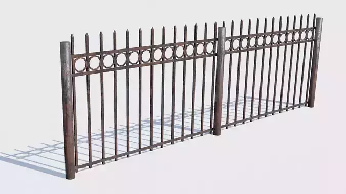 Old Rusty Fence Low-poly 3D model