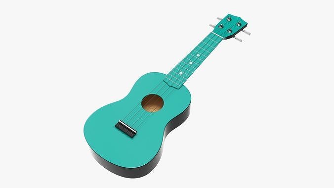 Ukulele guitar light blue 3D model