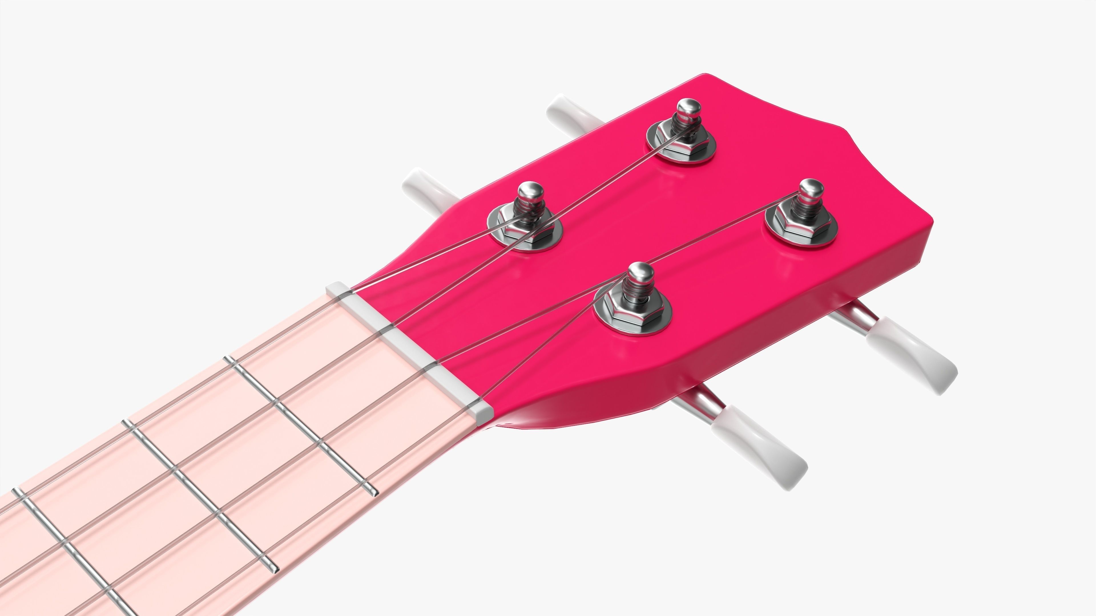 Ukulele guitar pink 3D model_5