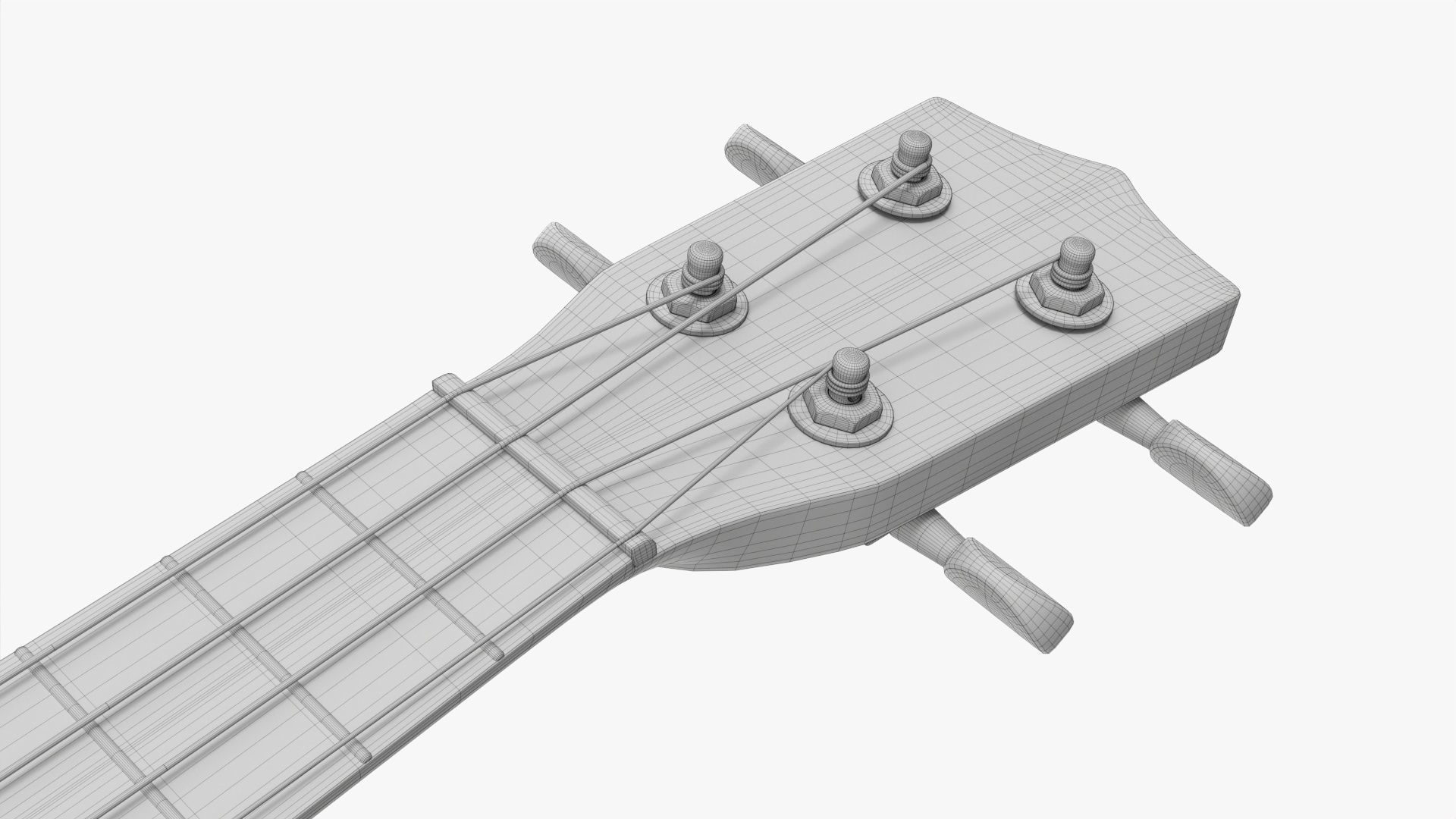 Ukulele guitar pink 3D model_10