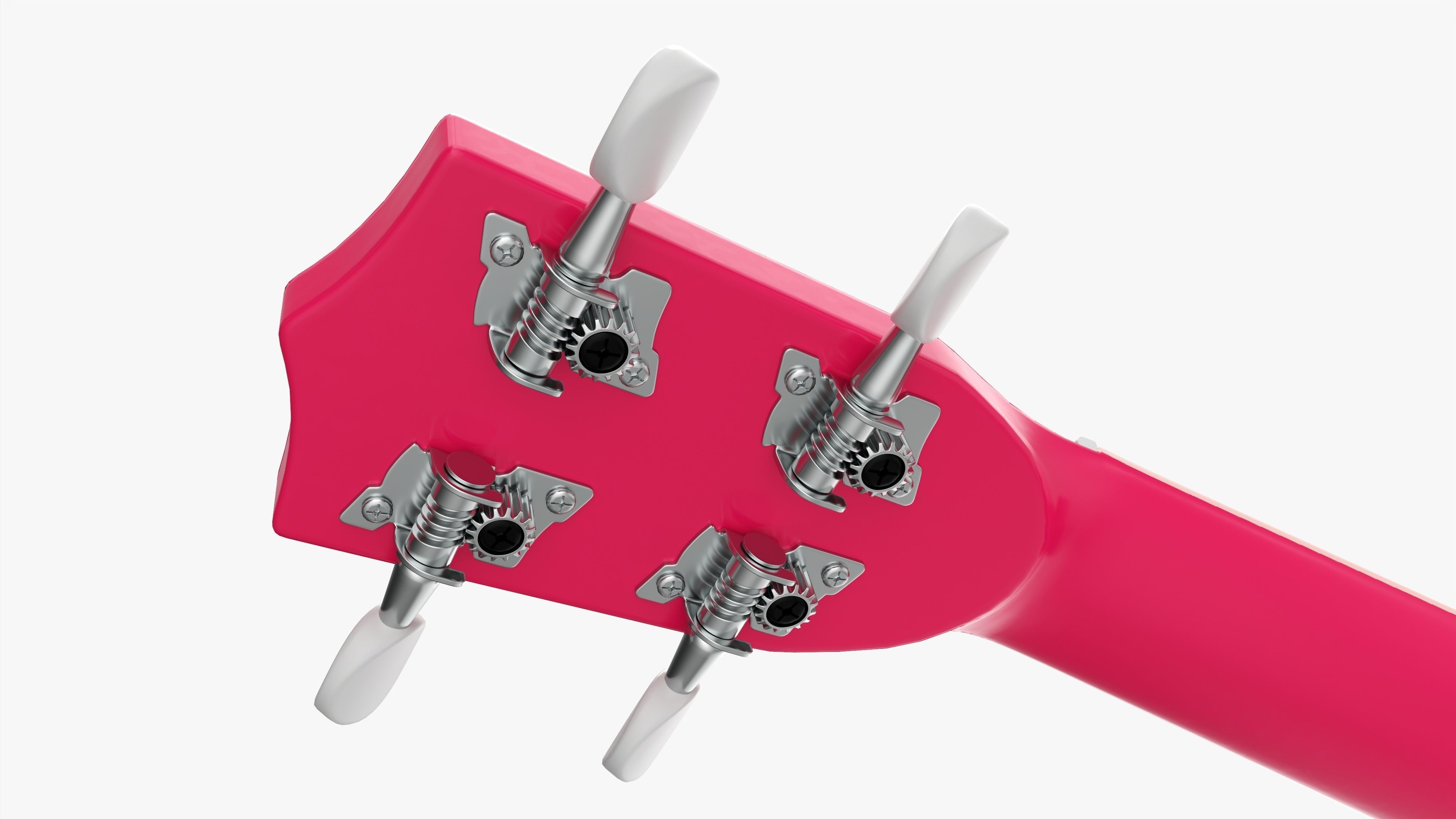 Ukulele guitar pink 3D model_6