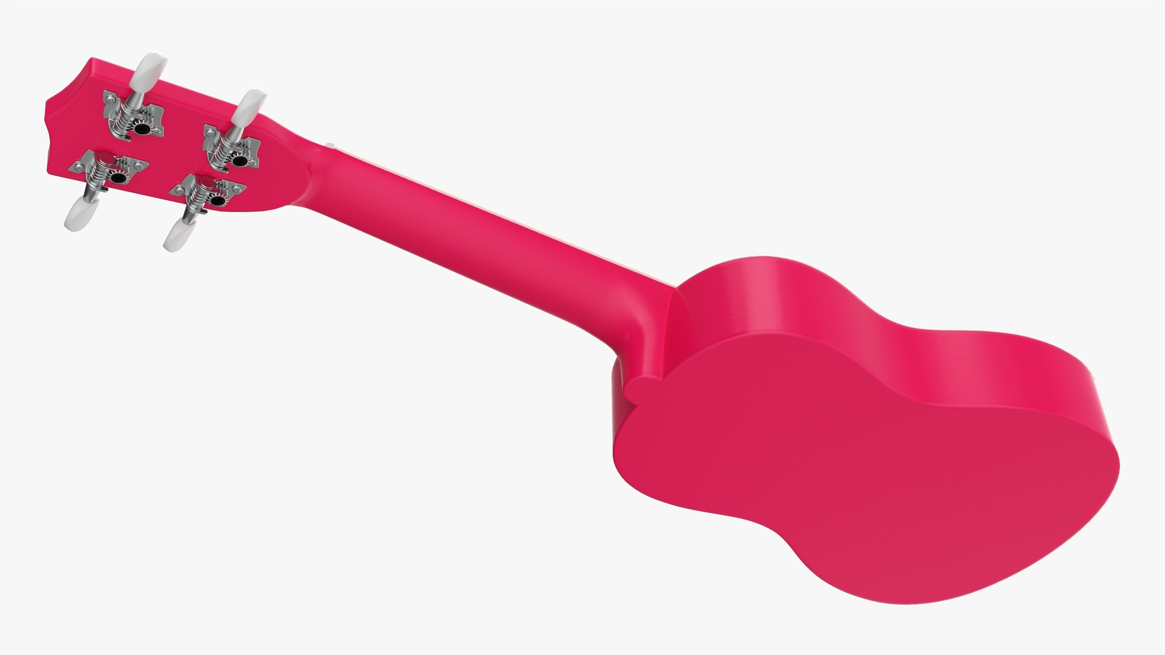 Ukulele guitar pink 3D model_2