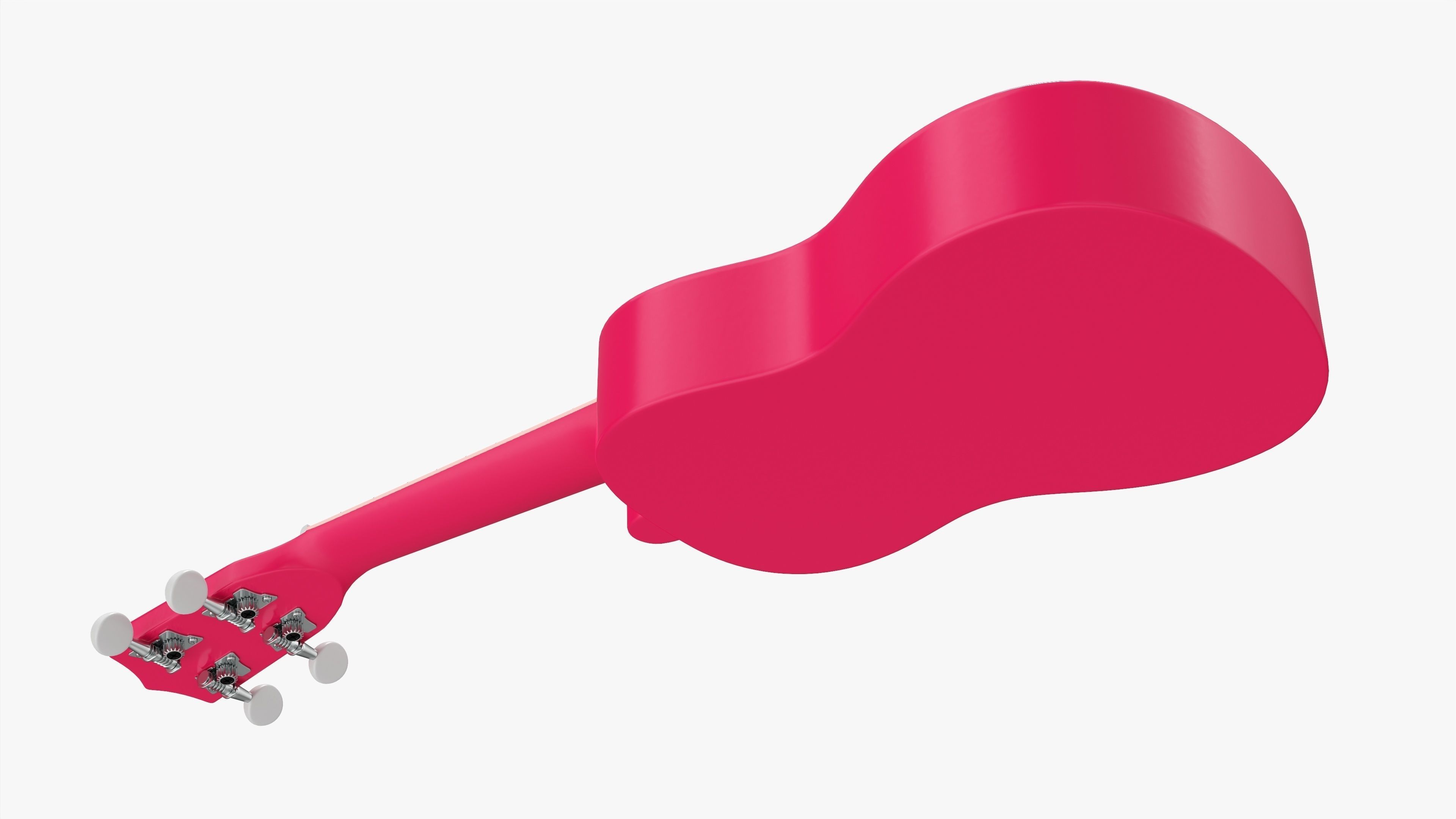 Ukulele guitar pink 3D model_3