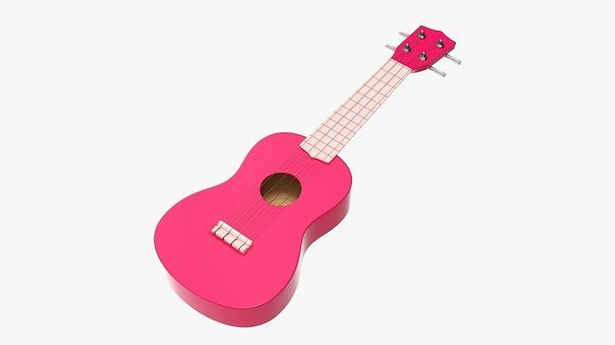 Ukulele guitar pink 3D model