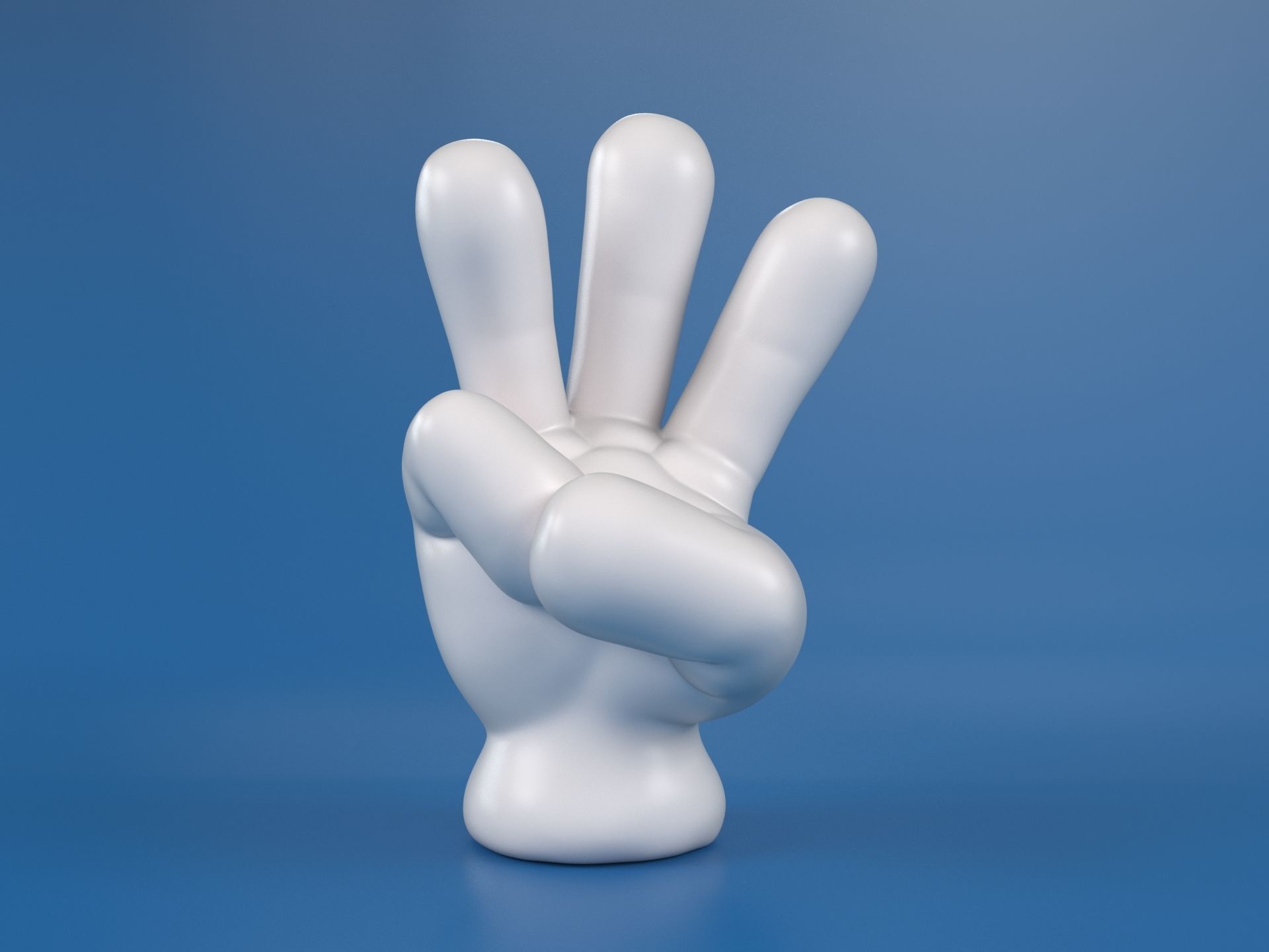 Cartoon hand 5 fingers Pack 01 3D print model_6