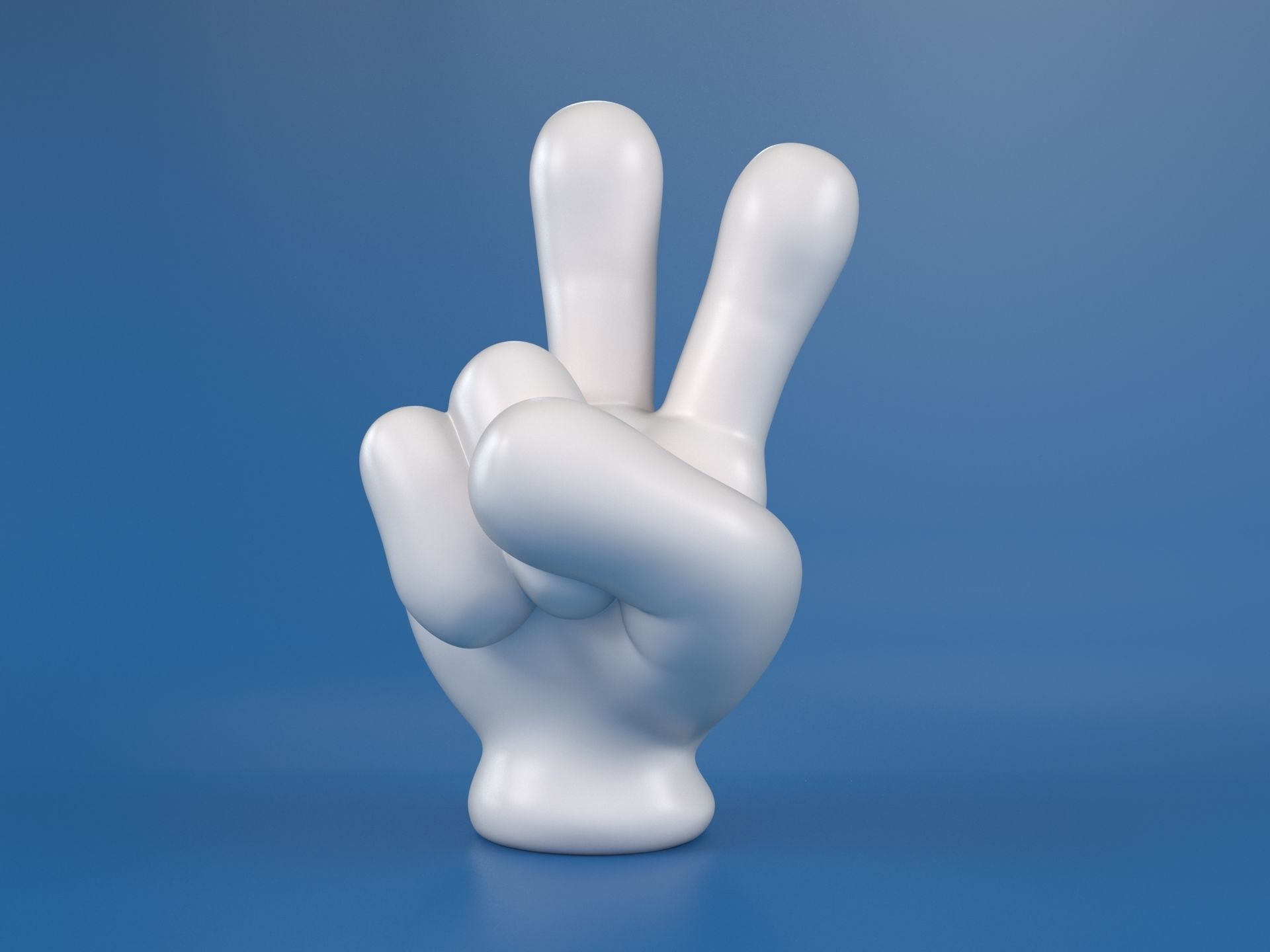Cartoon hand 5 fingers Pack 01 3D print model_5