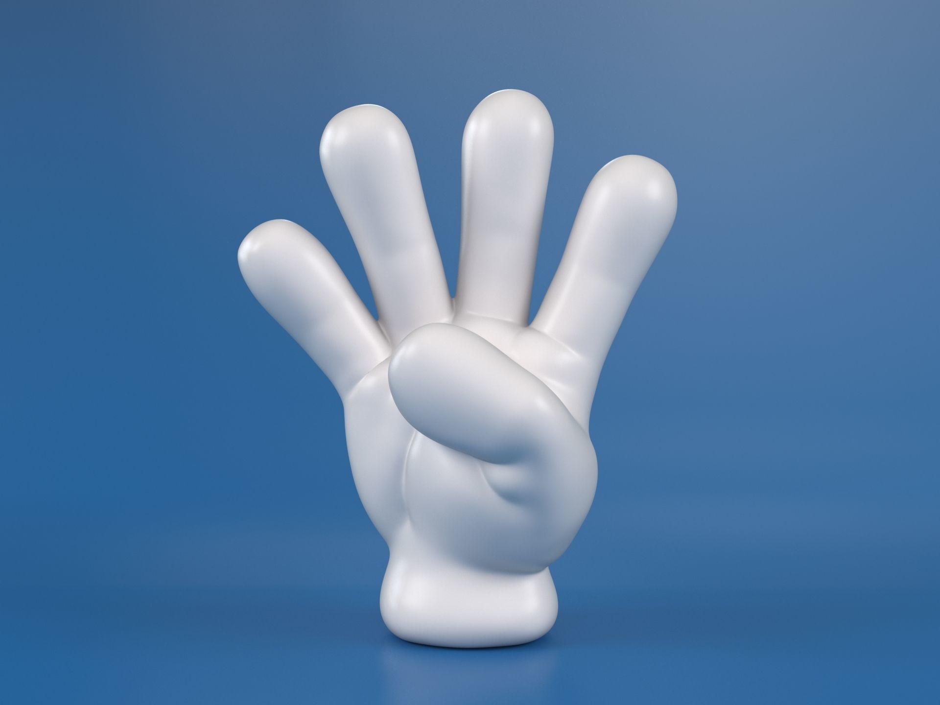 Cartoon hand 5 fingers Pack 01 3D print model_7