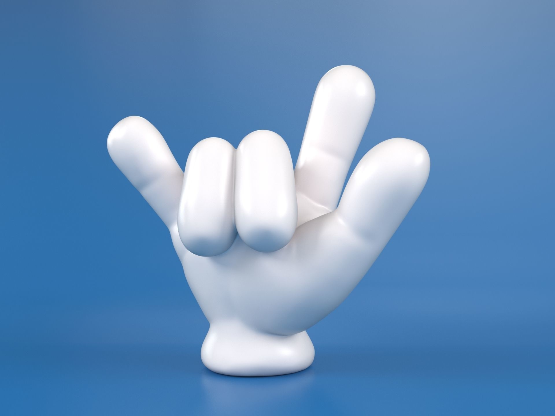 Cartoon hand 5 fingers Pack 01 3D print model_12