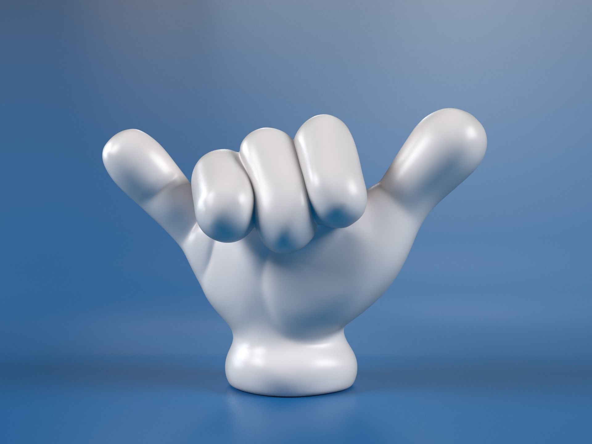 Cartoon hand 5 fingers Pack 01 3D print model_9