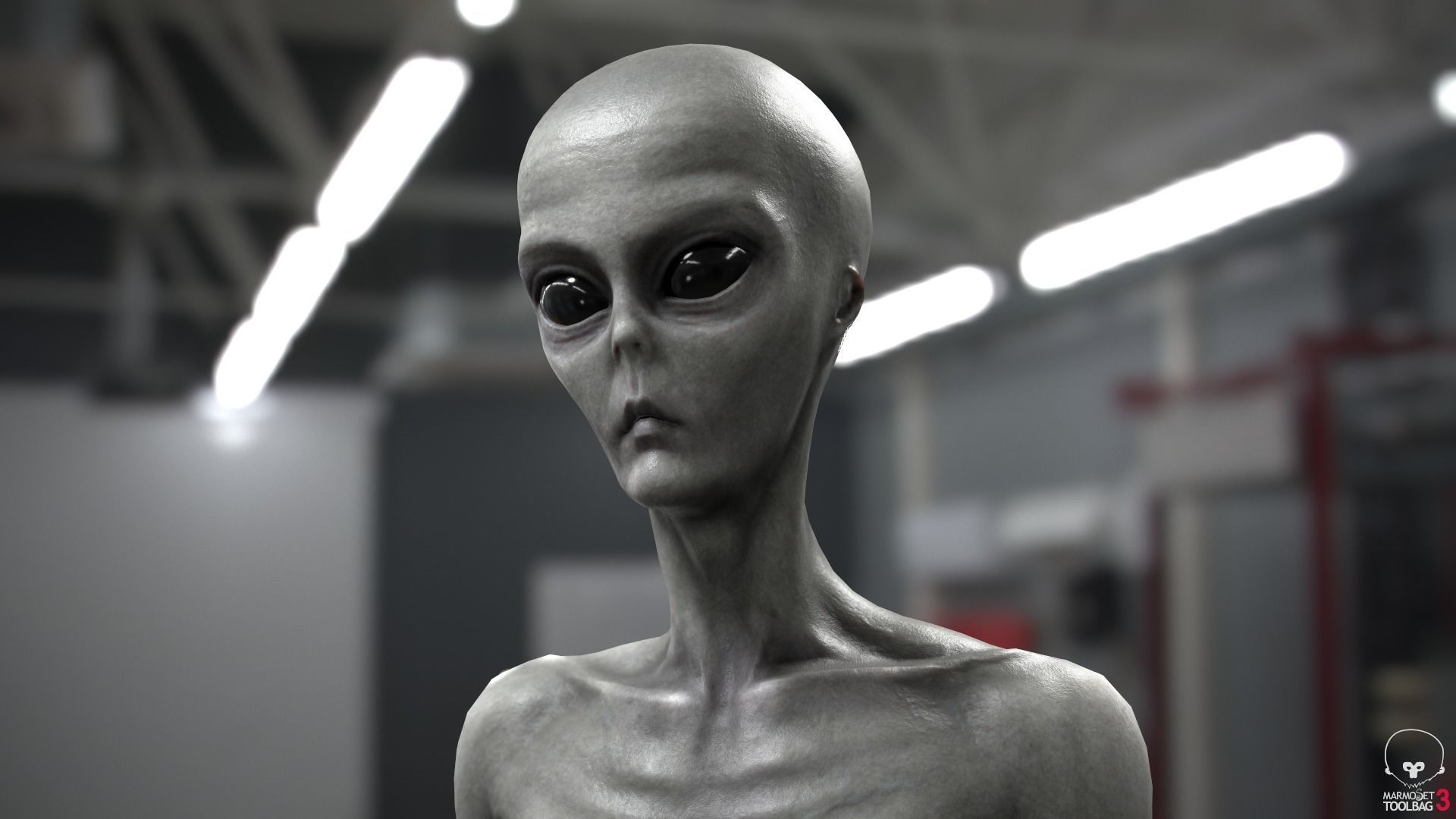 Alien human Low-poly 3D model_15