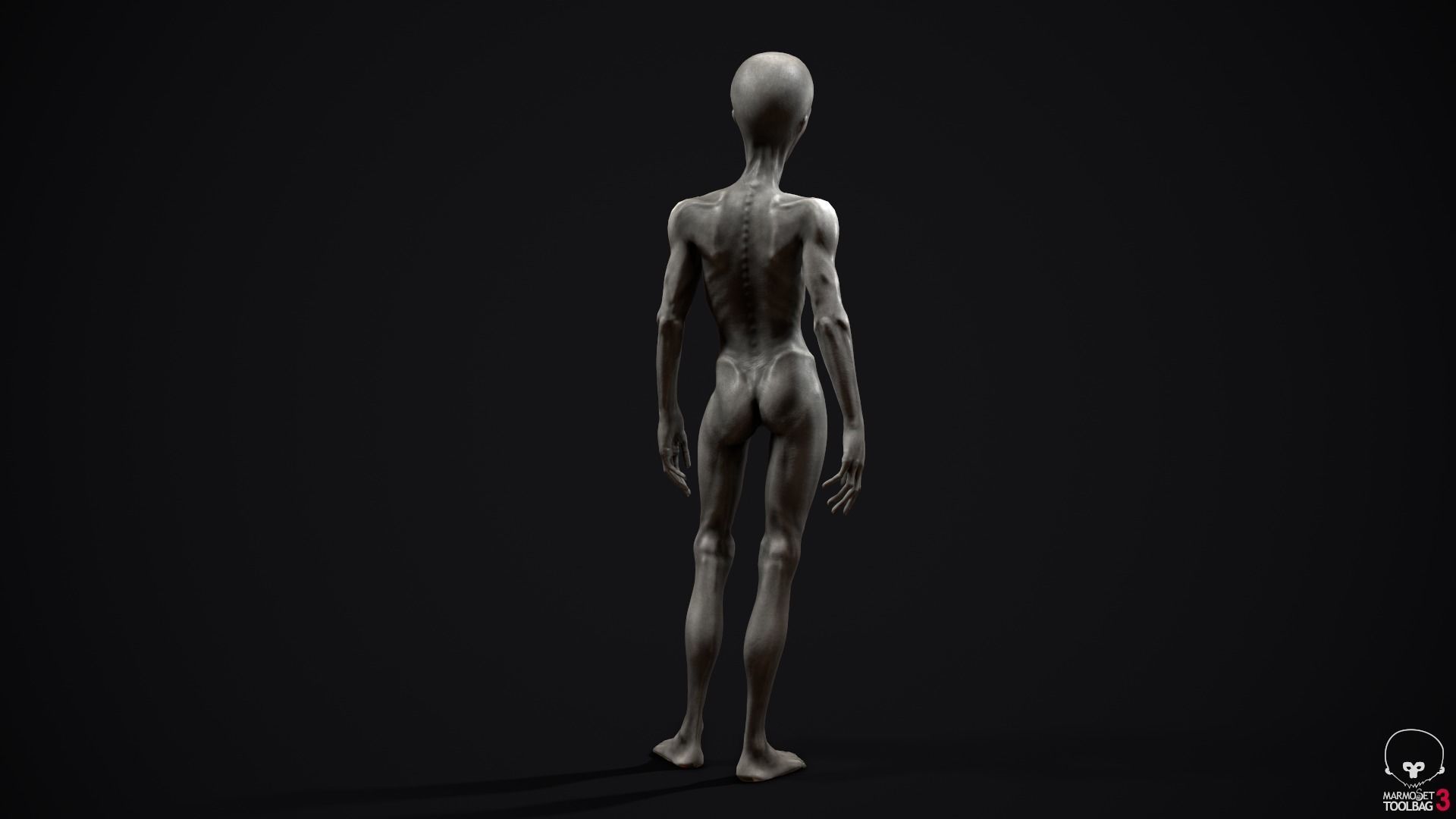 Alien human Low-poly 3D model_7
