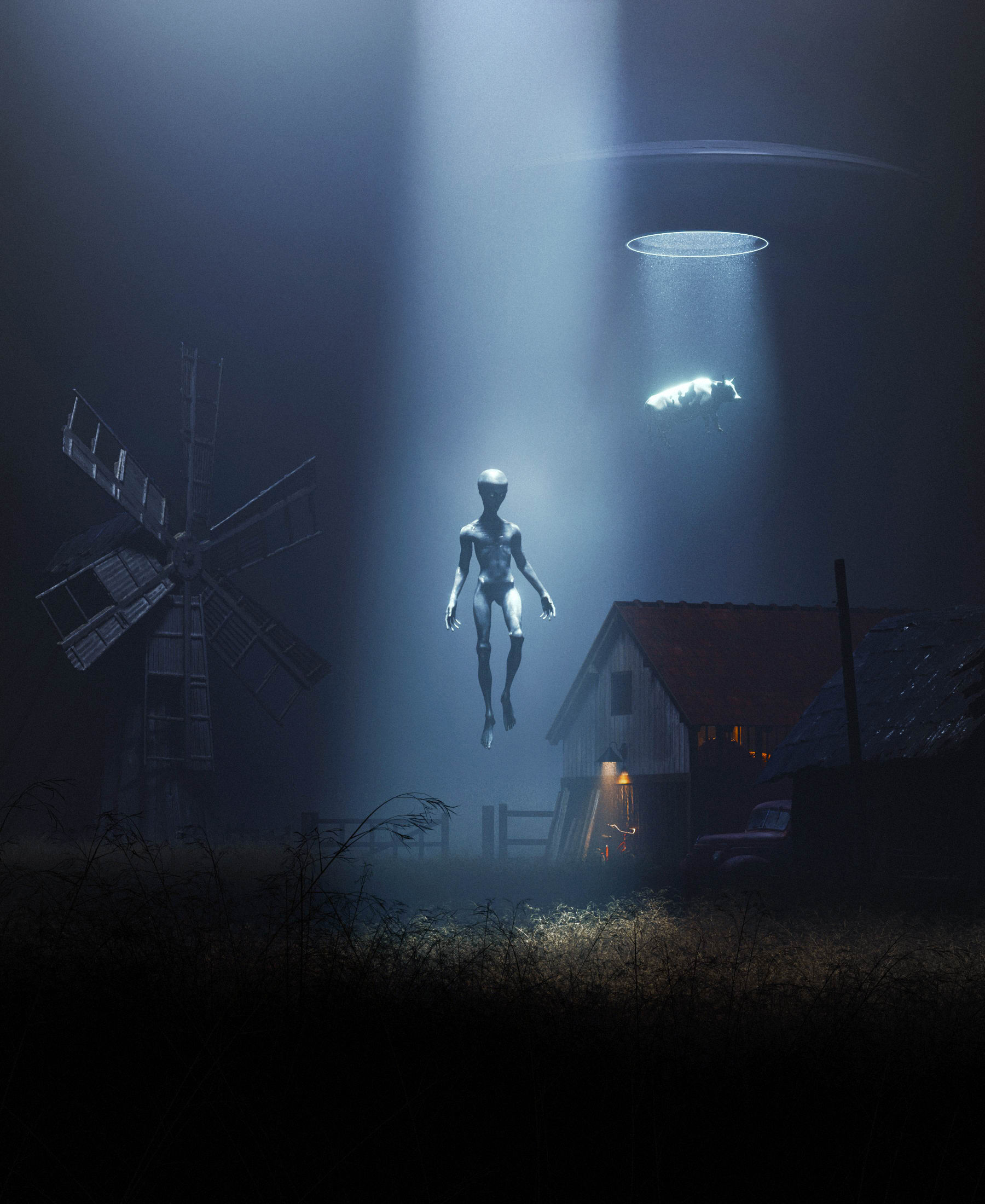 Alien human Low-poly 3D model_3