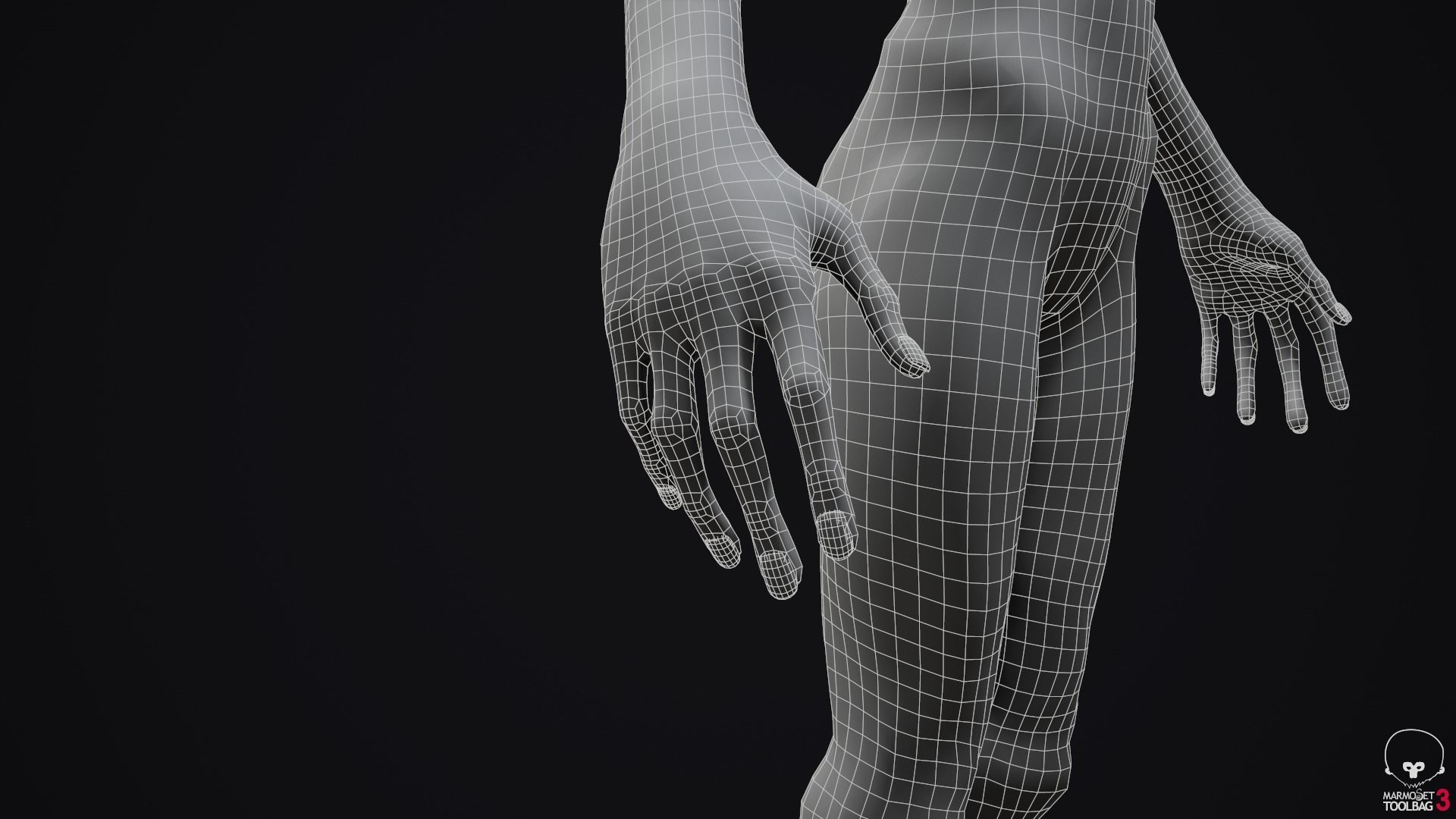 Alien human Low-poly 3D model_30