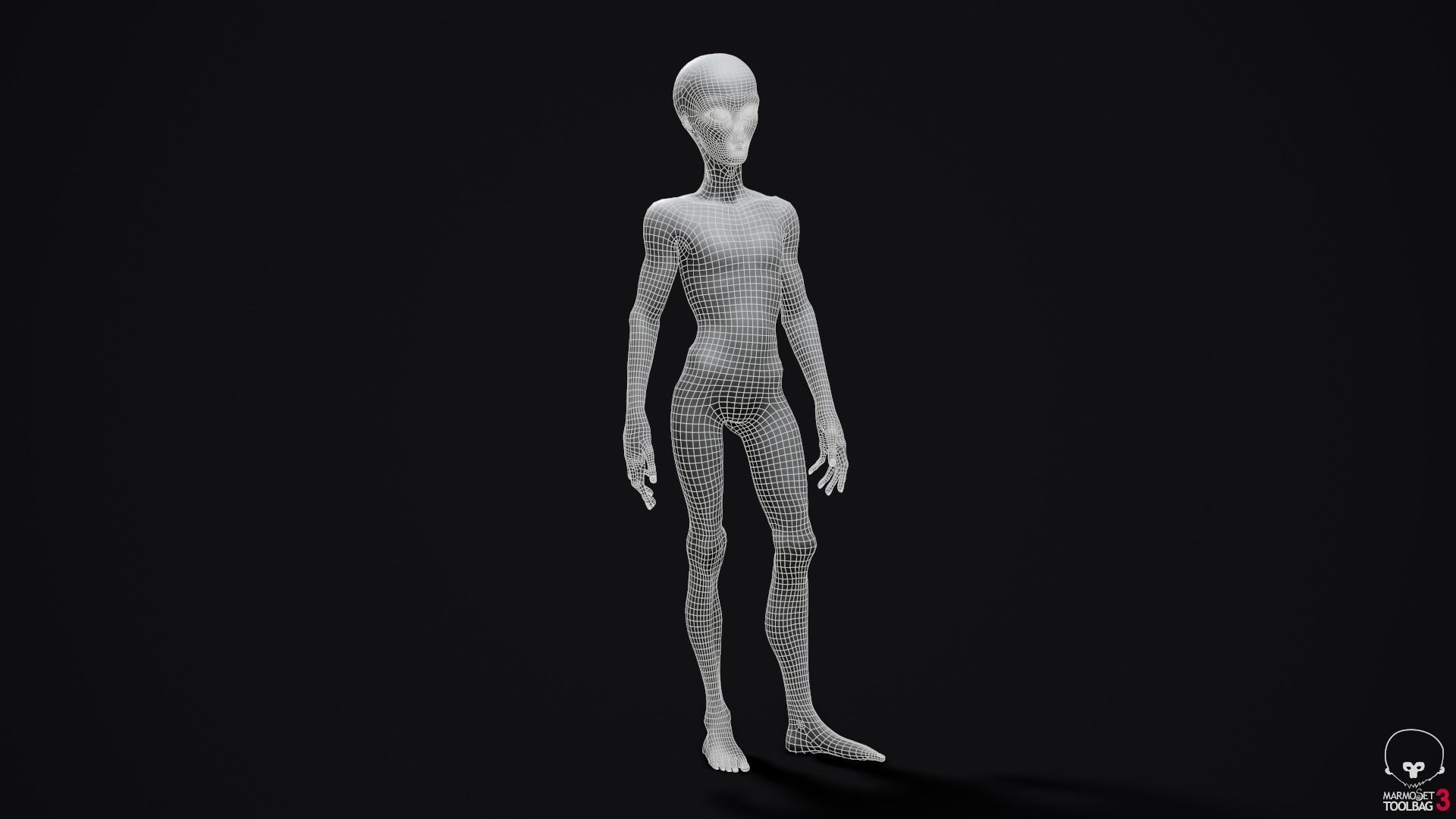 Alien human Low-poly 3D model_25