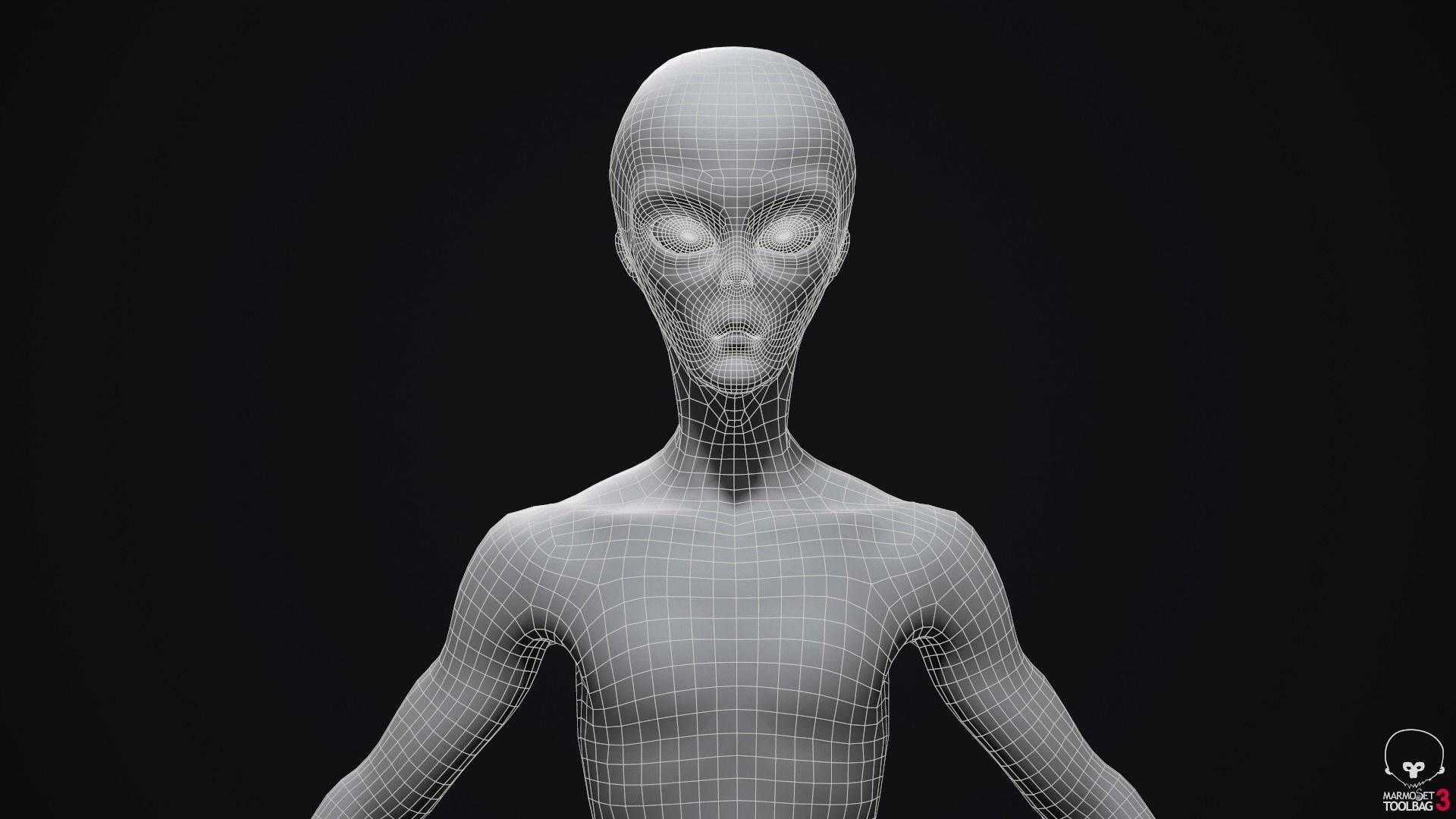 Alien human Low-poly 3D model_26