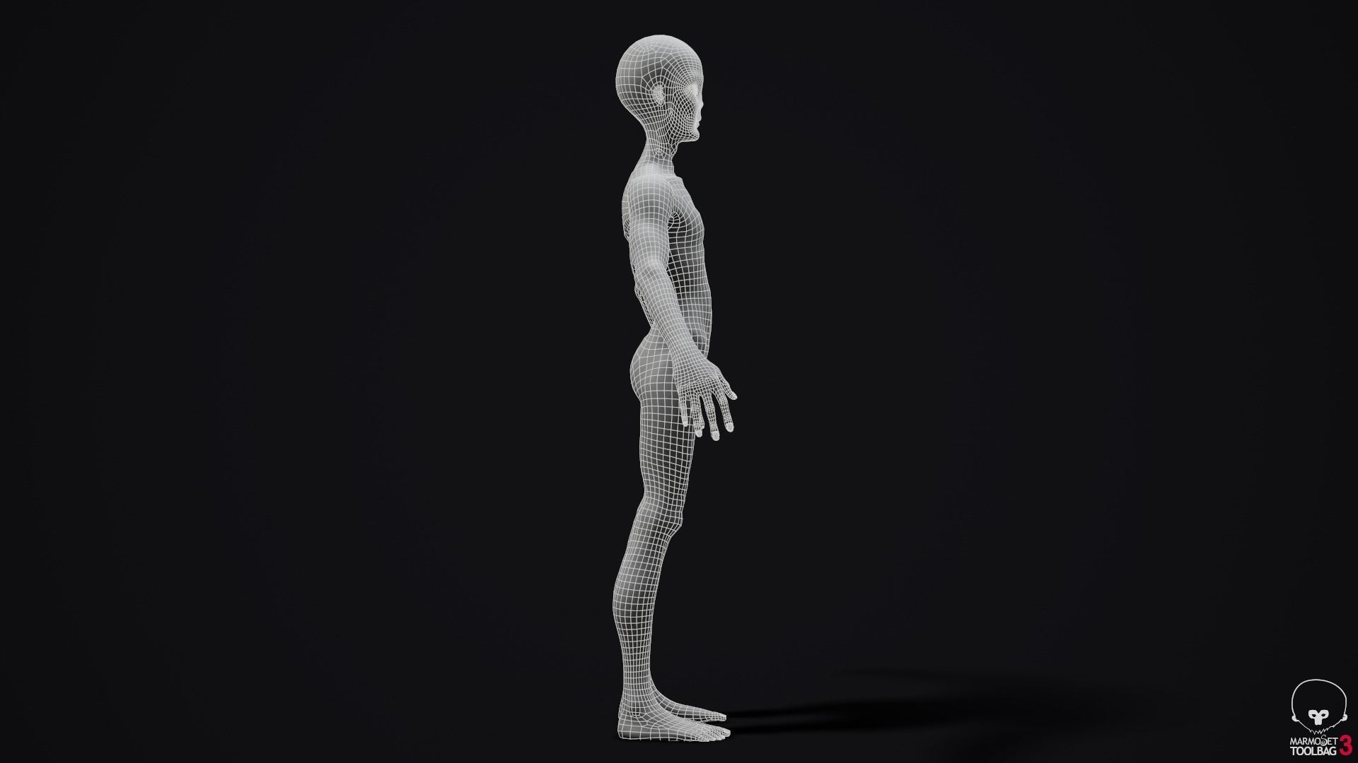 Alien human Low-poly 3D model_28