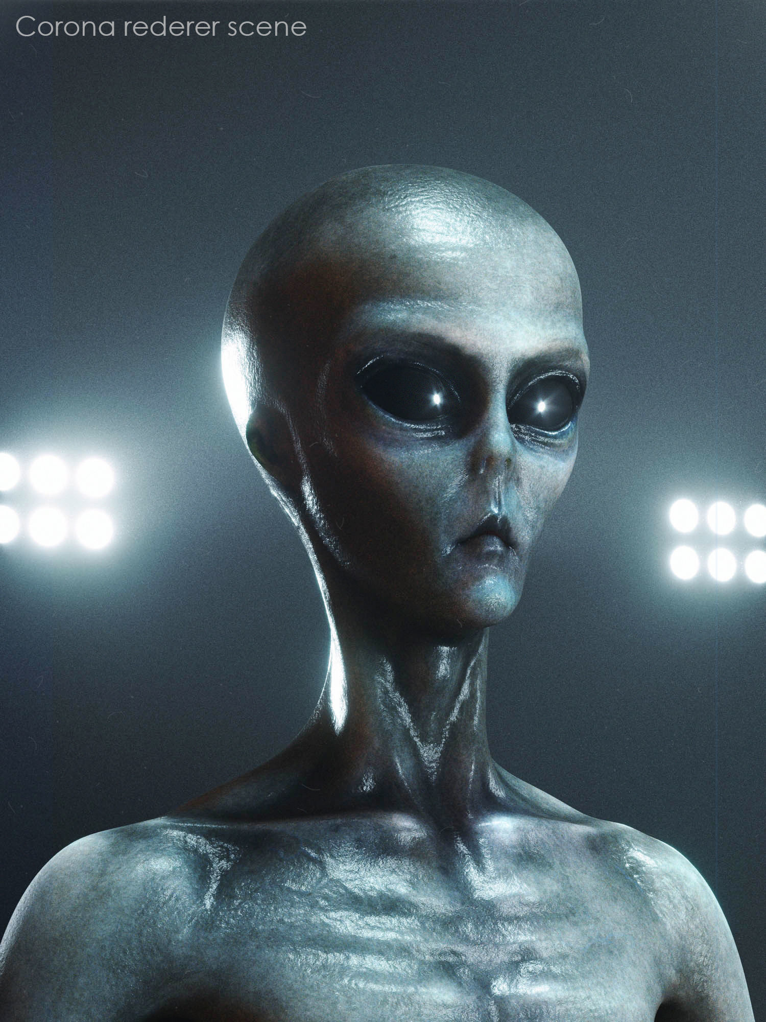 Alien human Low-poly 3D model_2