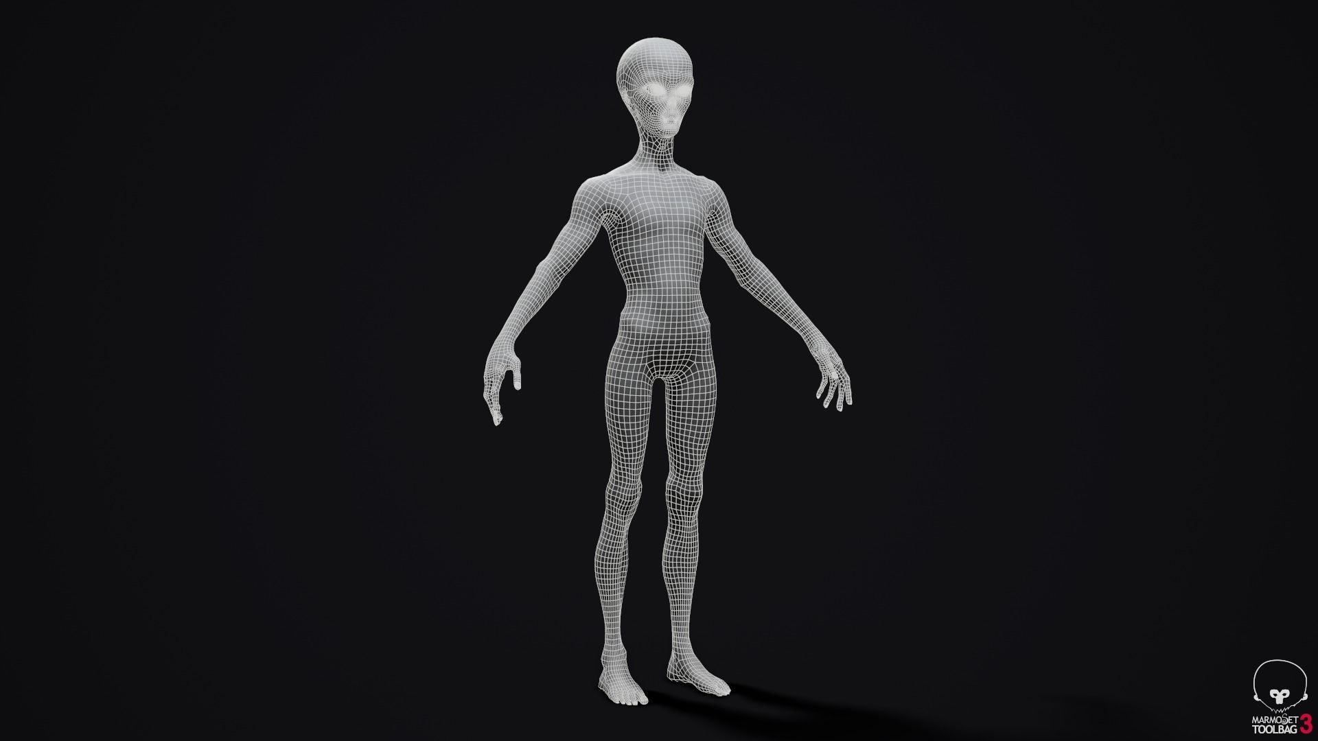 Alien human Low-poly 3D model_24