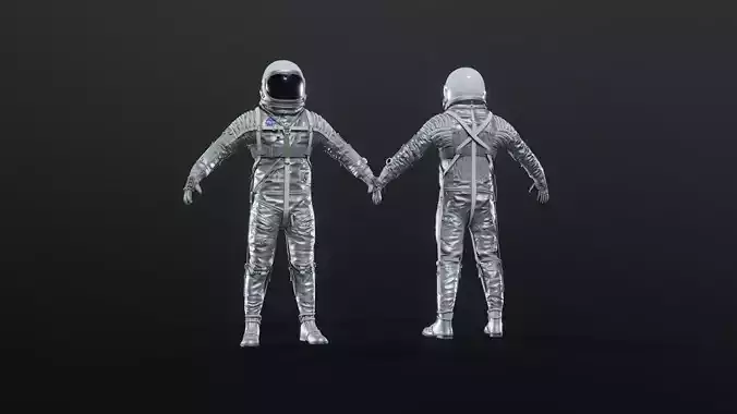 Silver Mercury Navy Mark IV Spacesuit 3D model