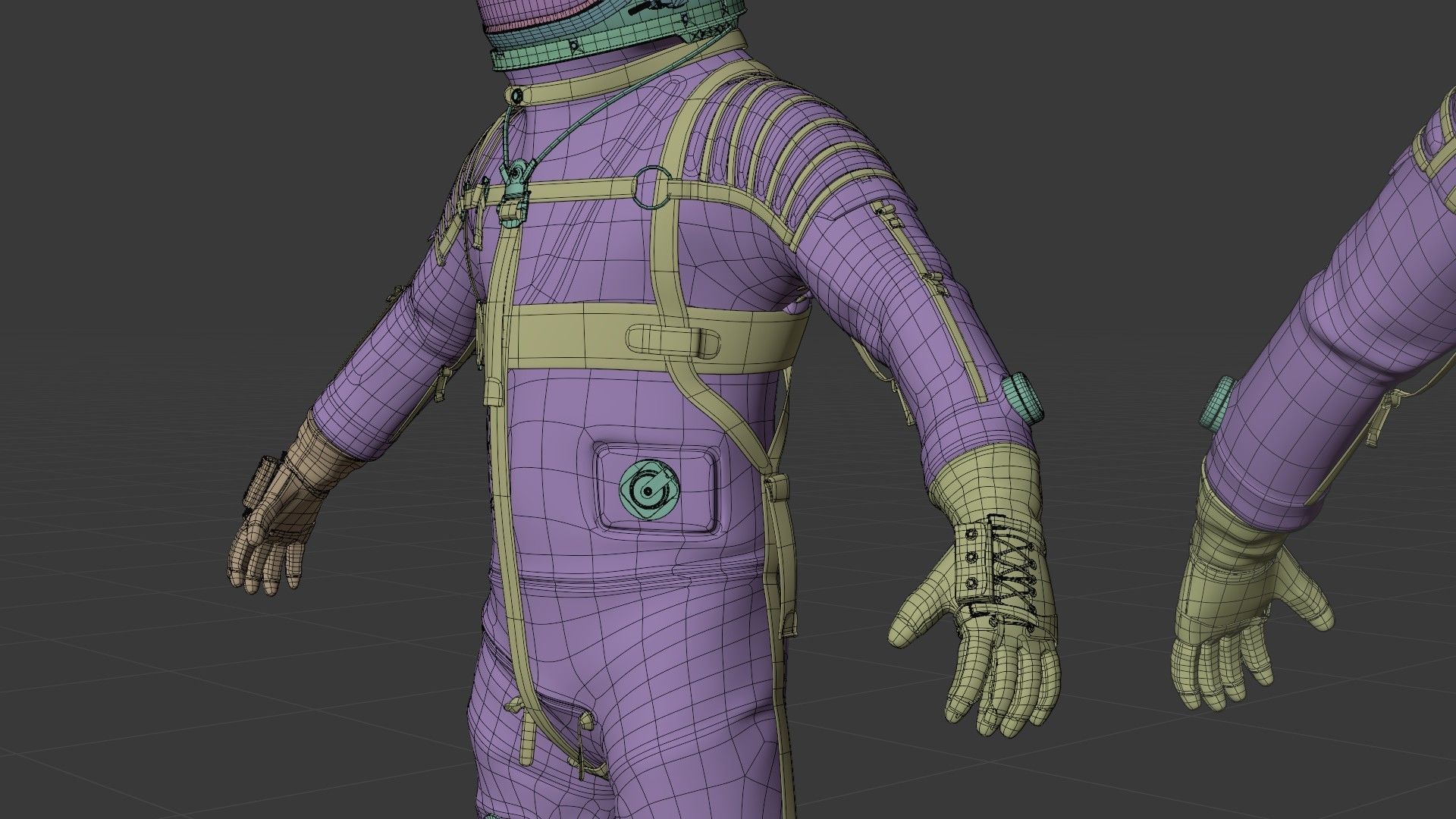 Silver Mercury Navy Mark IV Spacesuit 3D model_16