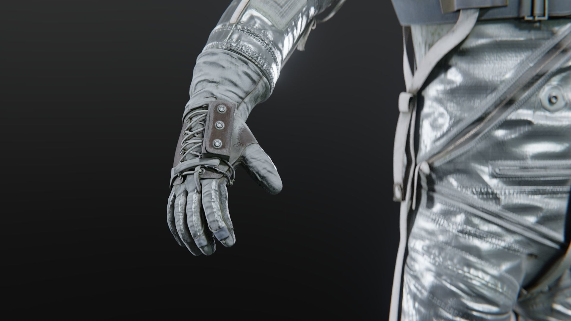 Silver Mercury Navy Mark IV Spacesuit 3D model_9