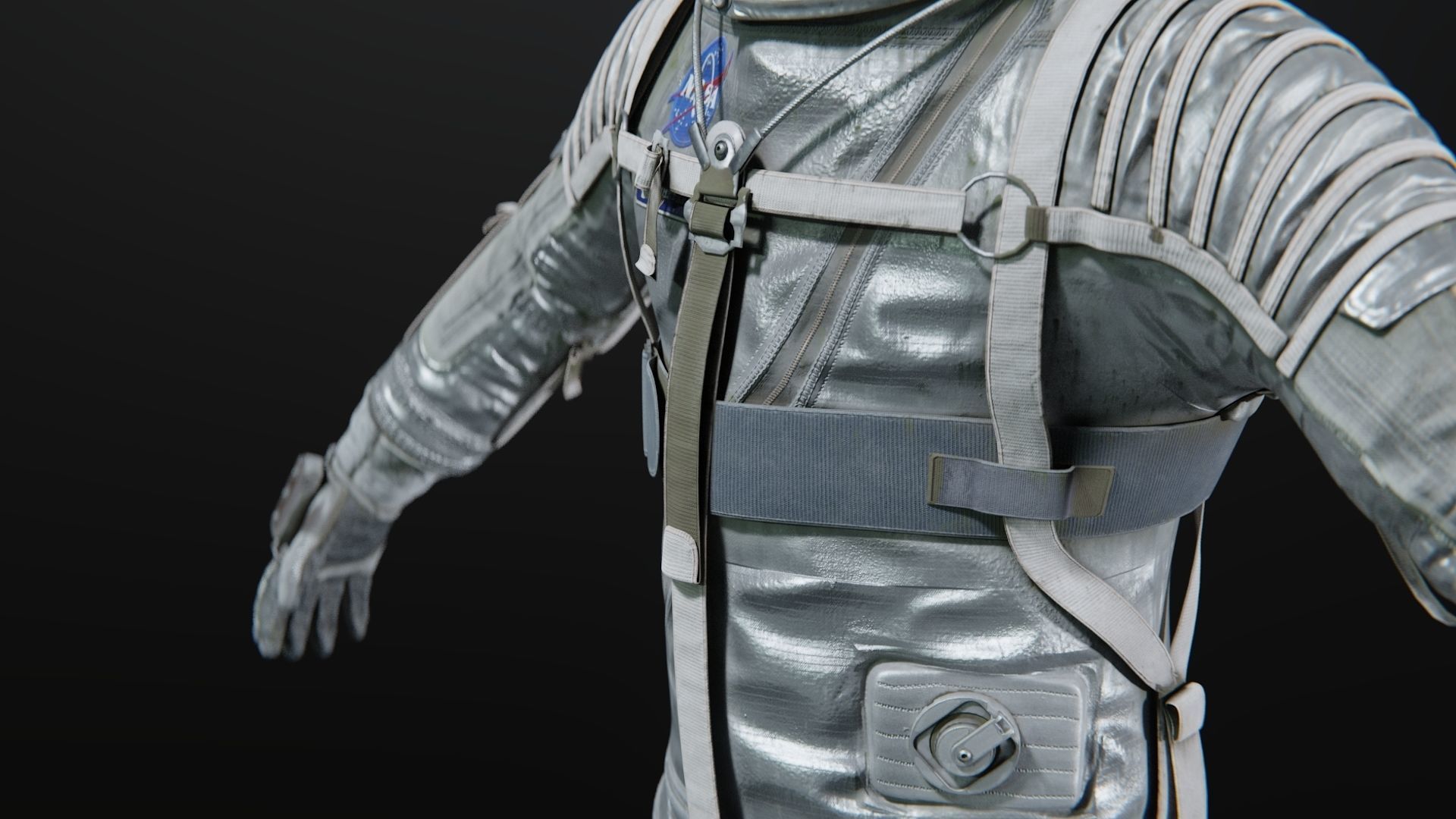 Silver Mercury Navy Mark IV Spacesuit 3D model_11