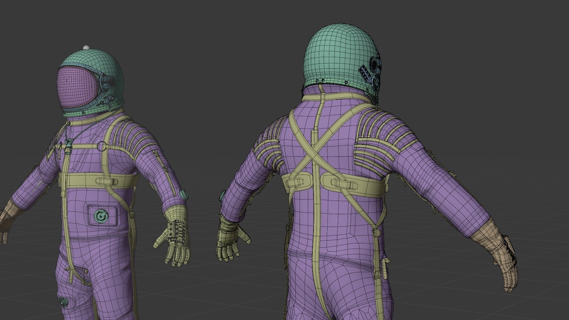 Silver Mercury Navy Mark IV Spacesuit 3D model_17