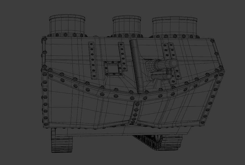 Saint-Chamond WW1 tank 3D print model_13