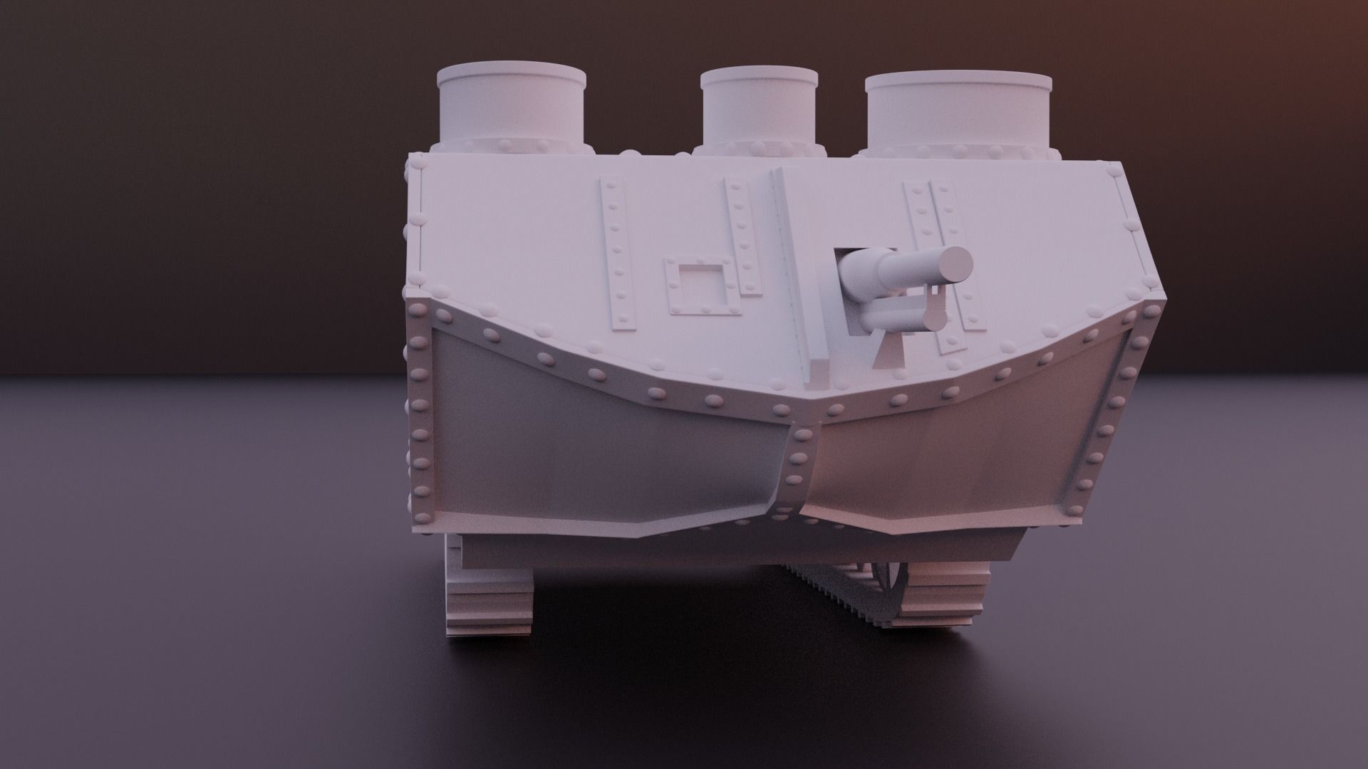 Saint-Chamond WW1 tank 3D print model_6