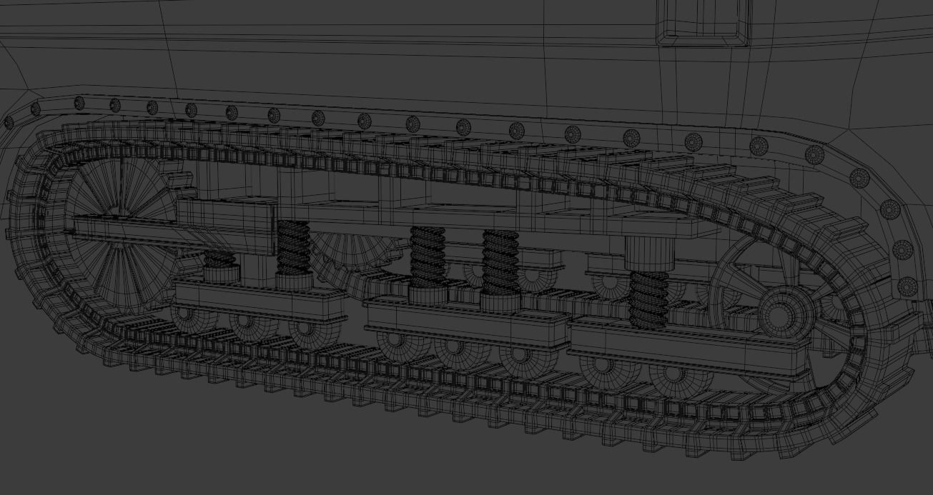 Saint-Chamond WW1 tank 3D print model_12