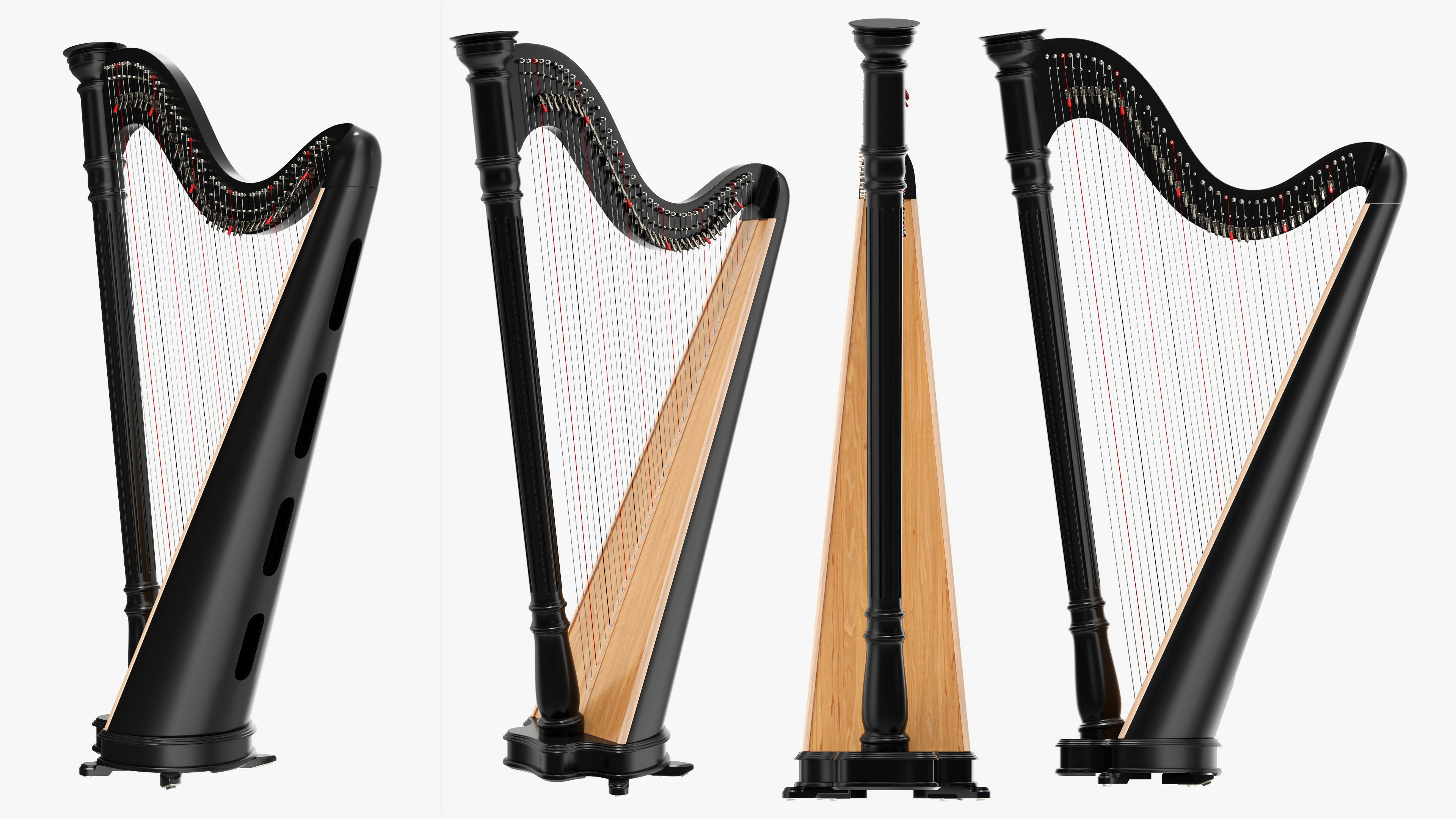 Harp 40-string 03 3D model_1