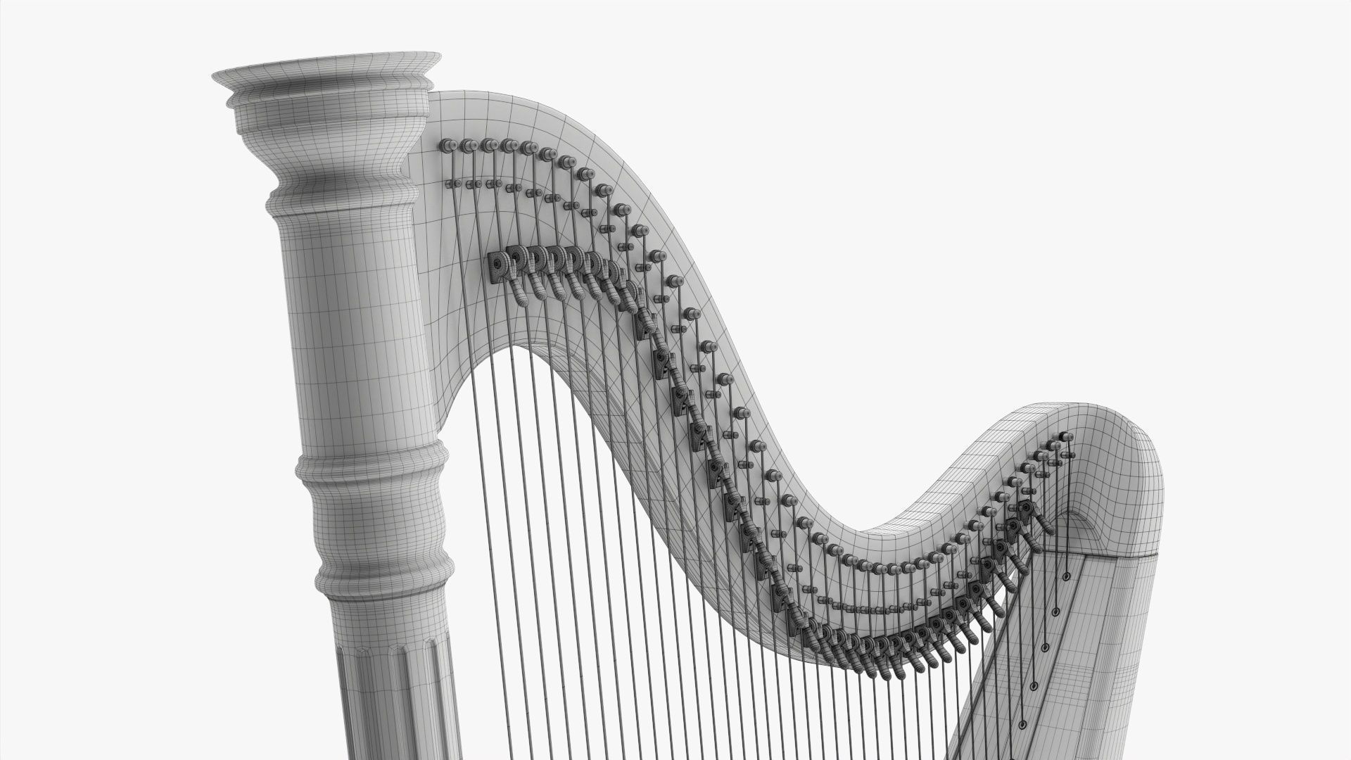 Harp 40-string 03 3D model_8