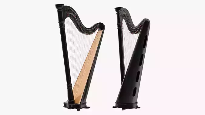 Harp 40-string 03 3D model