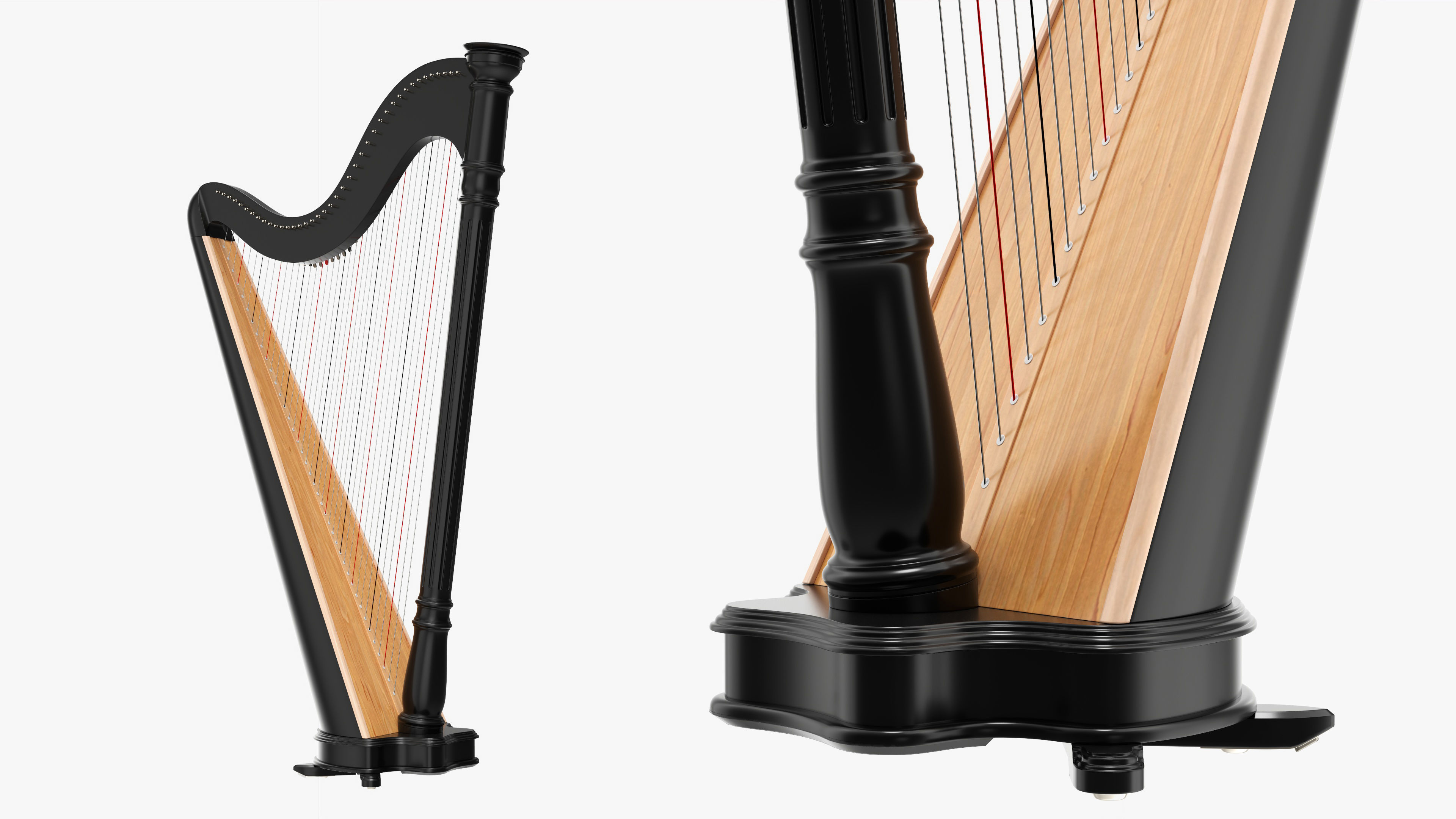 Harp 40-string 03 3D model_2