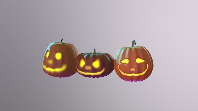 3D model Halloween pumpkins VR / AR / low-poly | CGTrader
